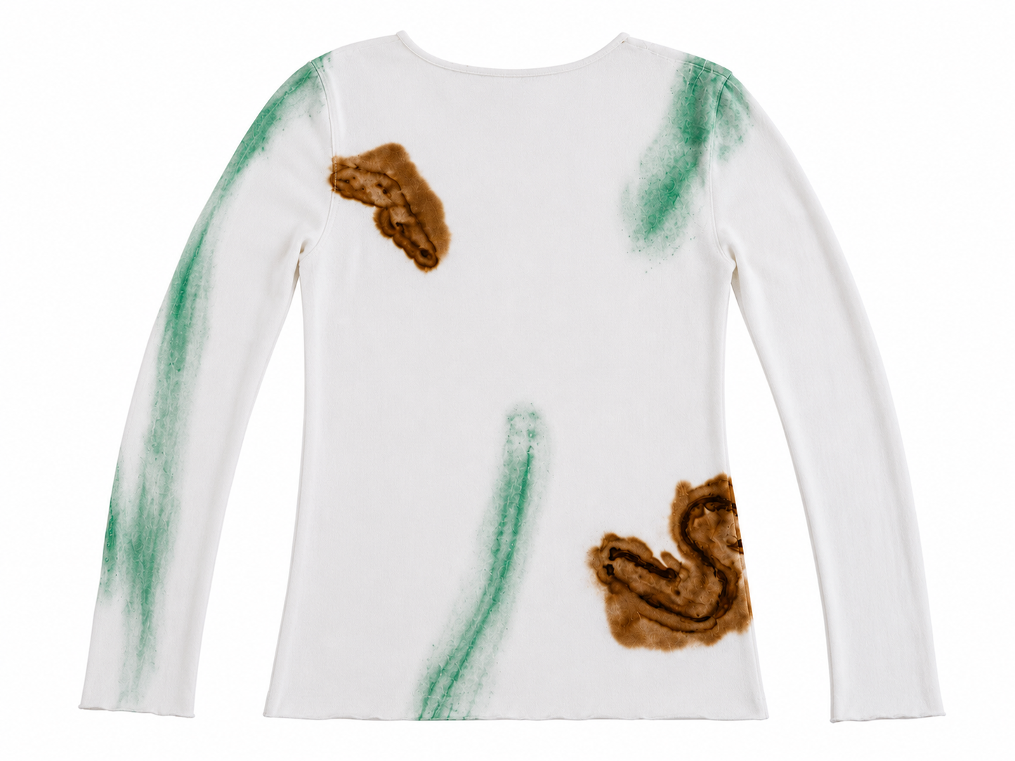 O.D. Reverse Stained L. Sleeve Crewneck Slant Shirt