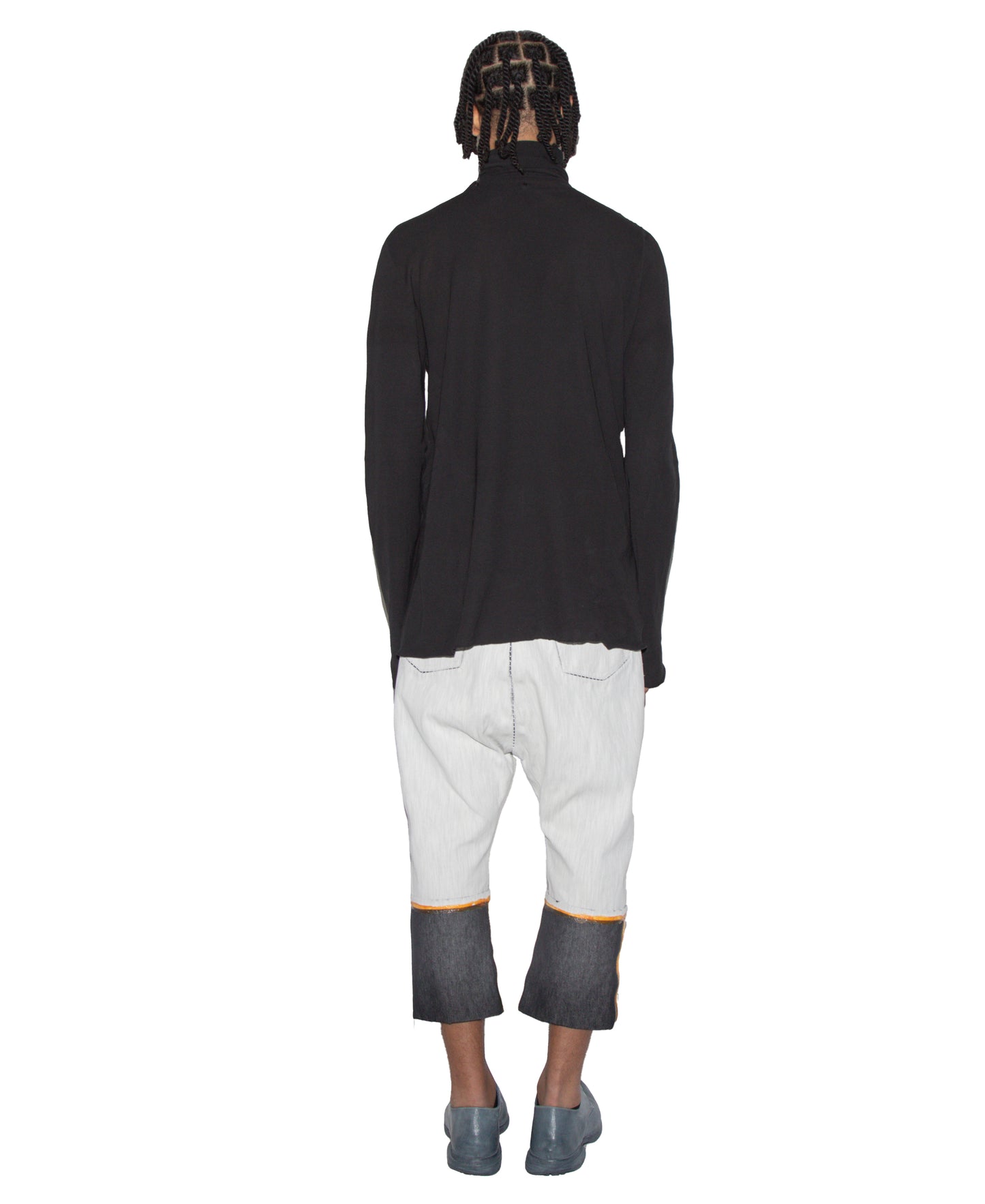 Object Dyed Reverse L. Sleeve Tube Neck Slant Shirt