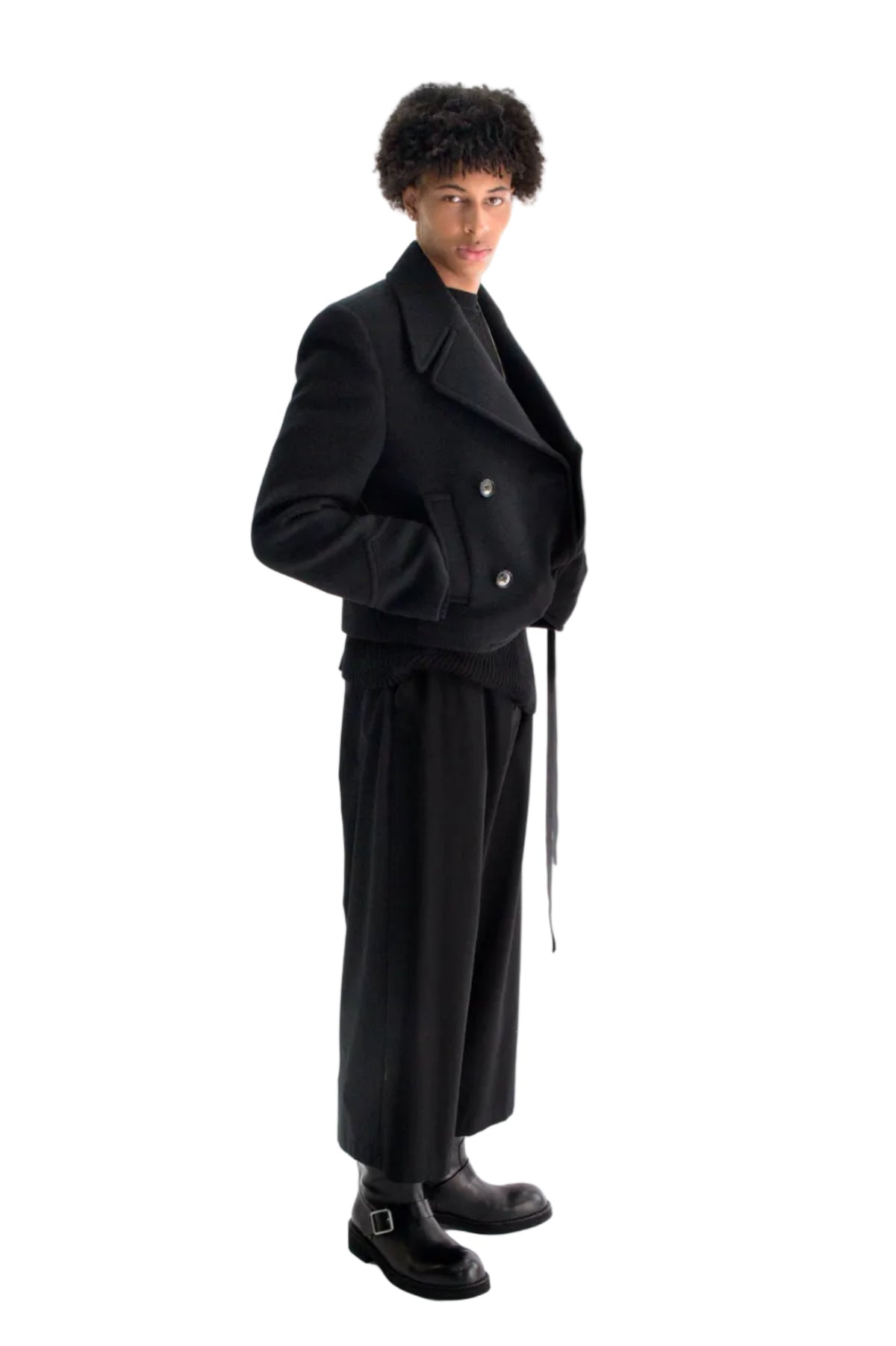 Dalmar Double-Breasted Short Caban