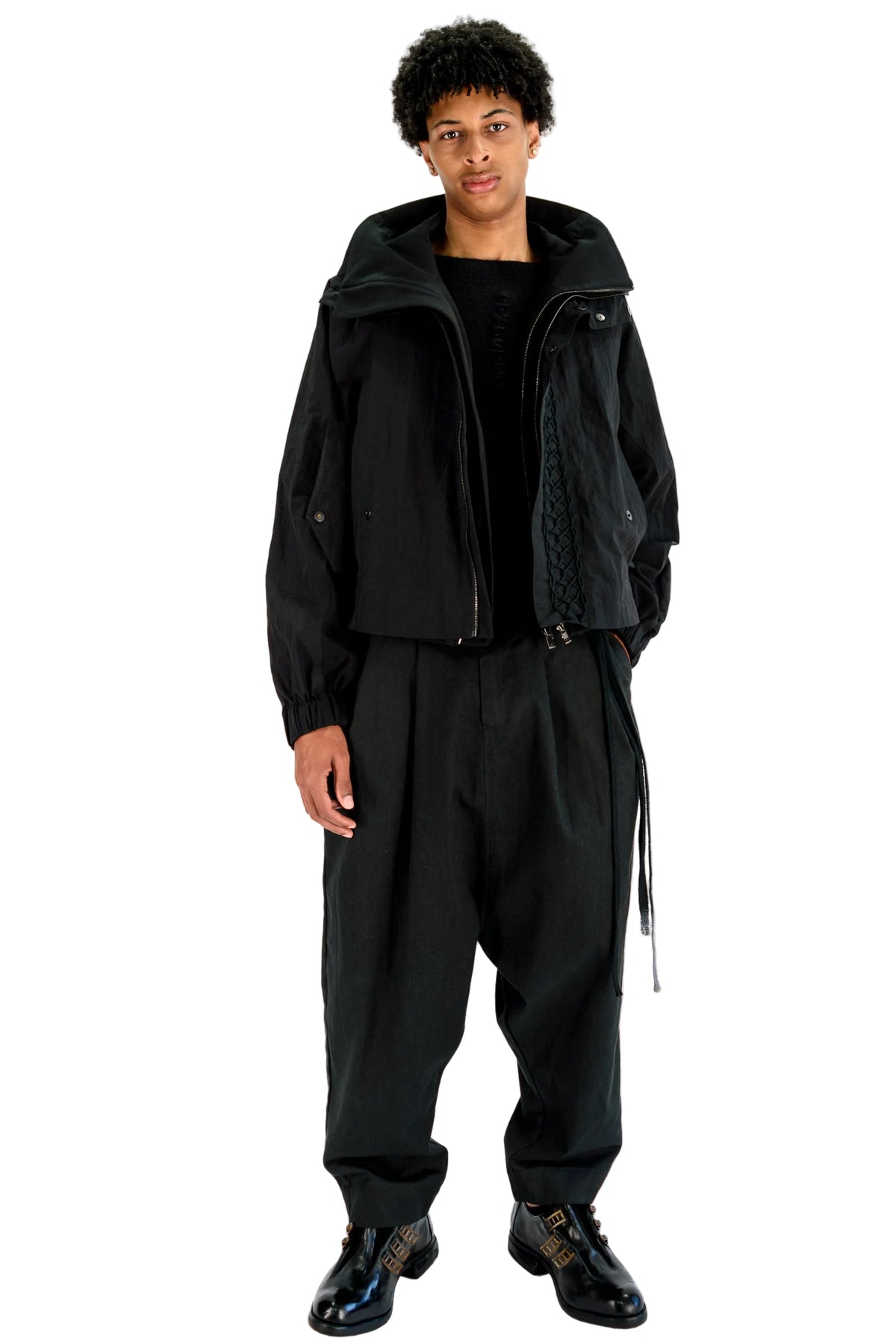 High Neck Double Taffeta Jacket
