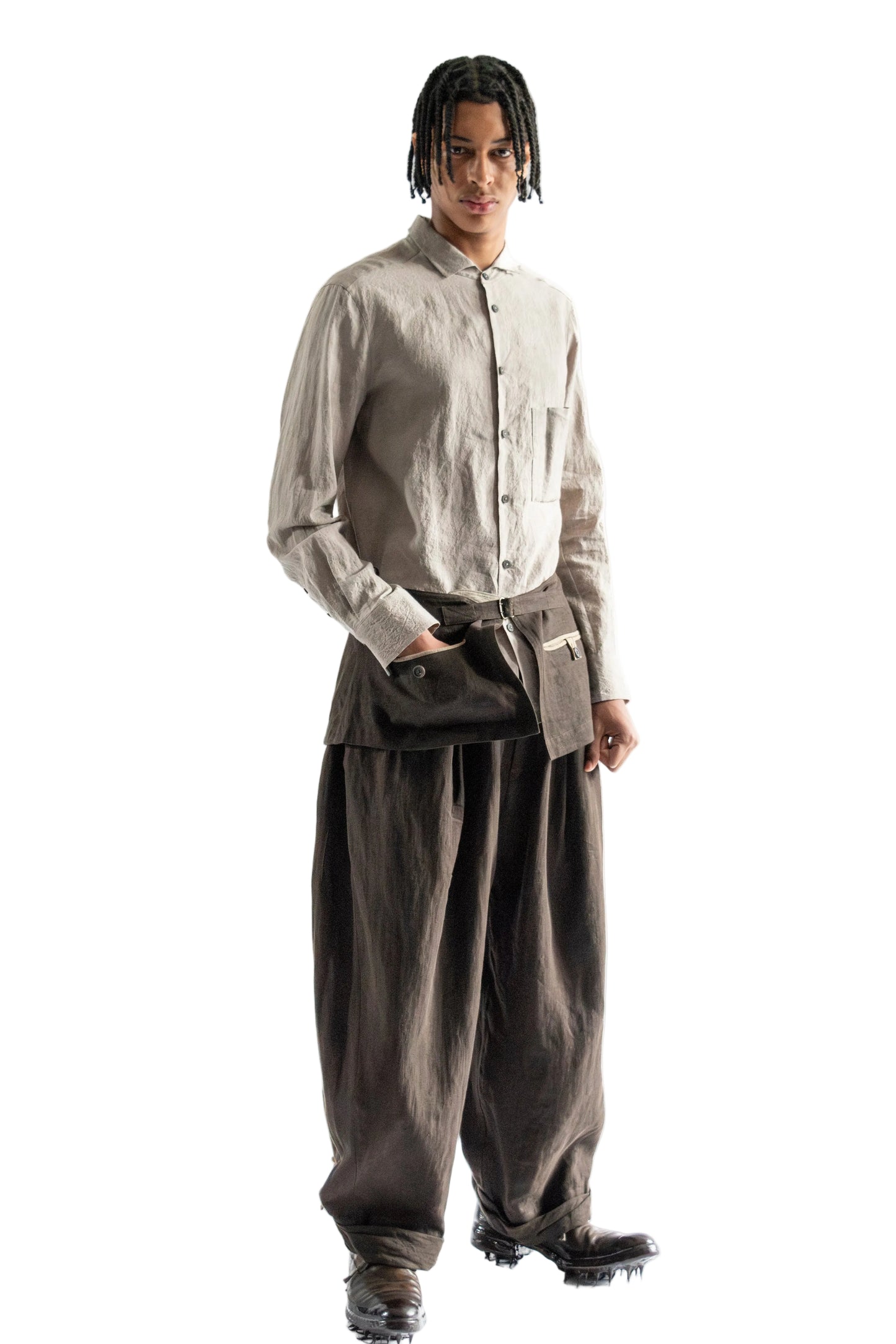 Rolled-Up Wide Leg Trousers