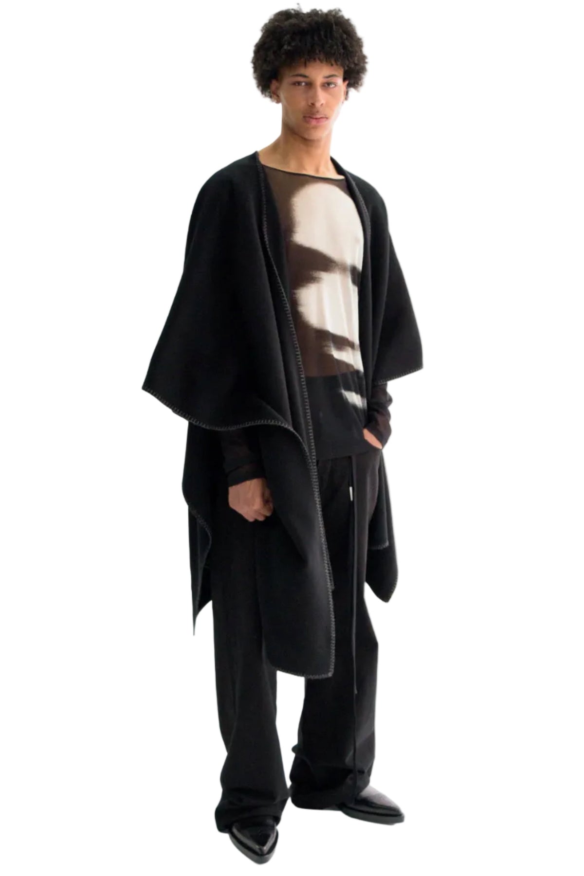 Ovart Rectangular Cape with Leather Patch