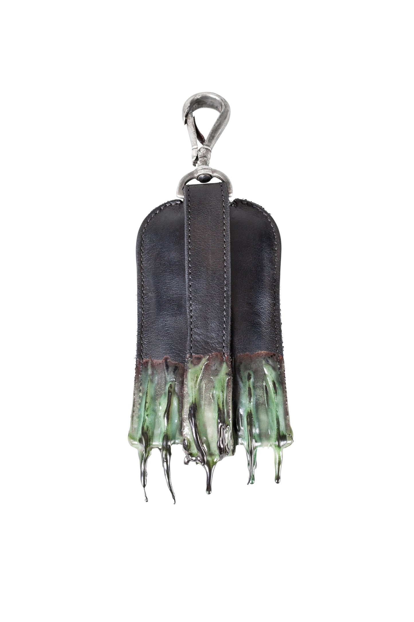 Silver Hook Drip Rubber Key Leather Case