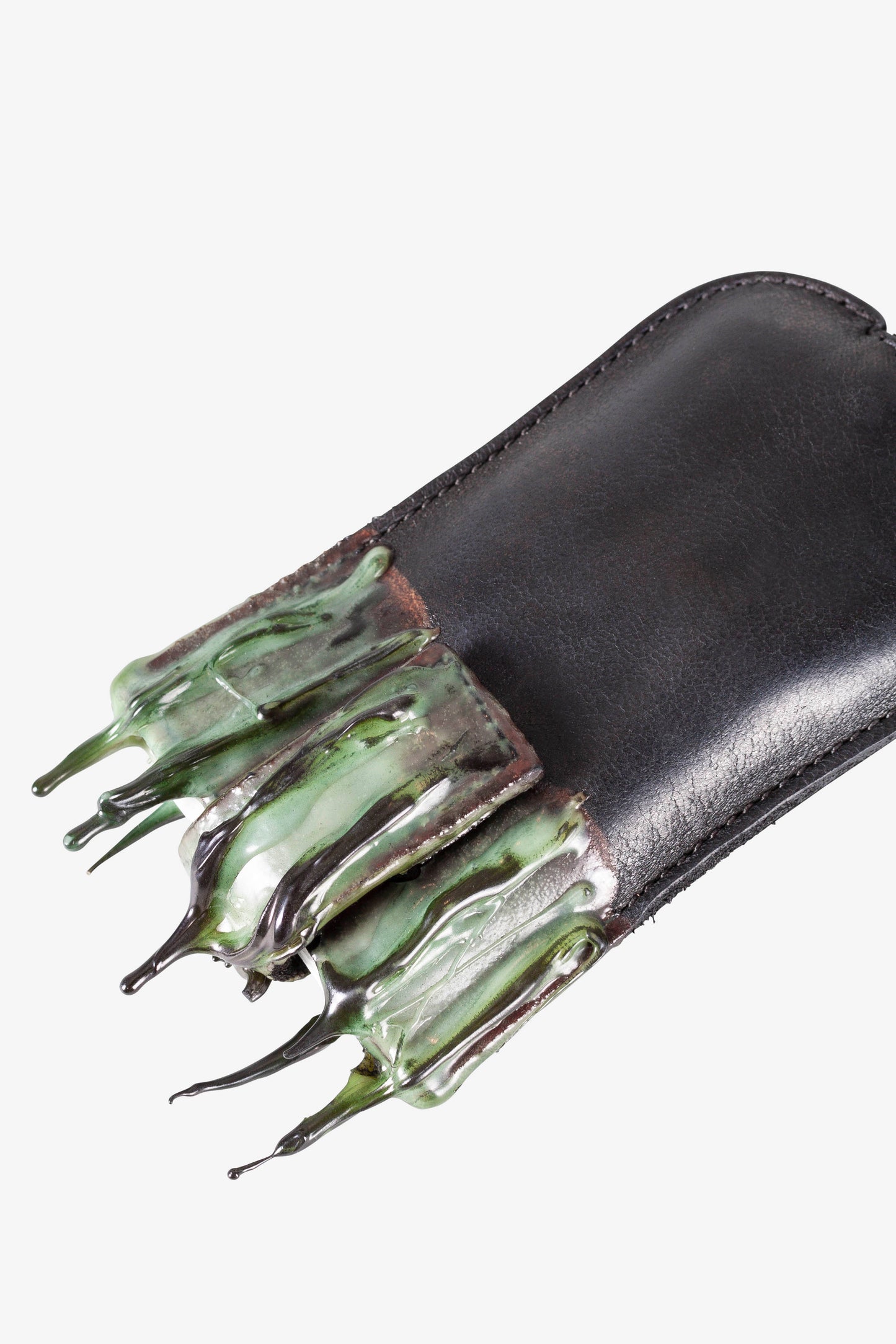 Silver Hook Drip Rubber Key Leather Case