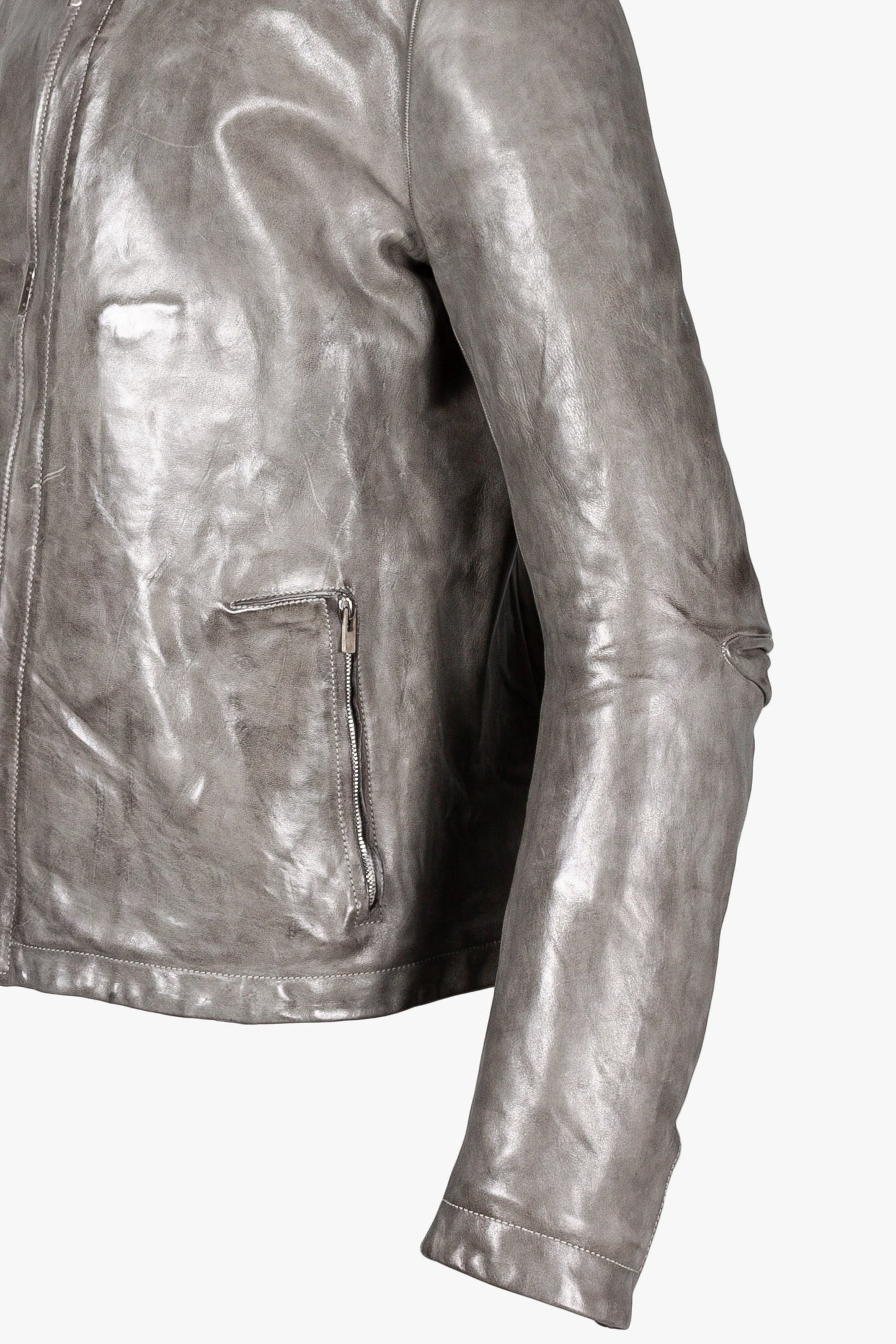 Object Dyed Lined Scarstitch Leather Jacket