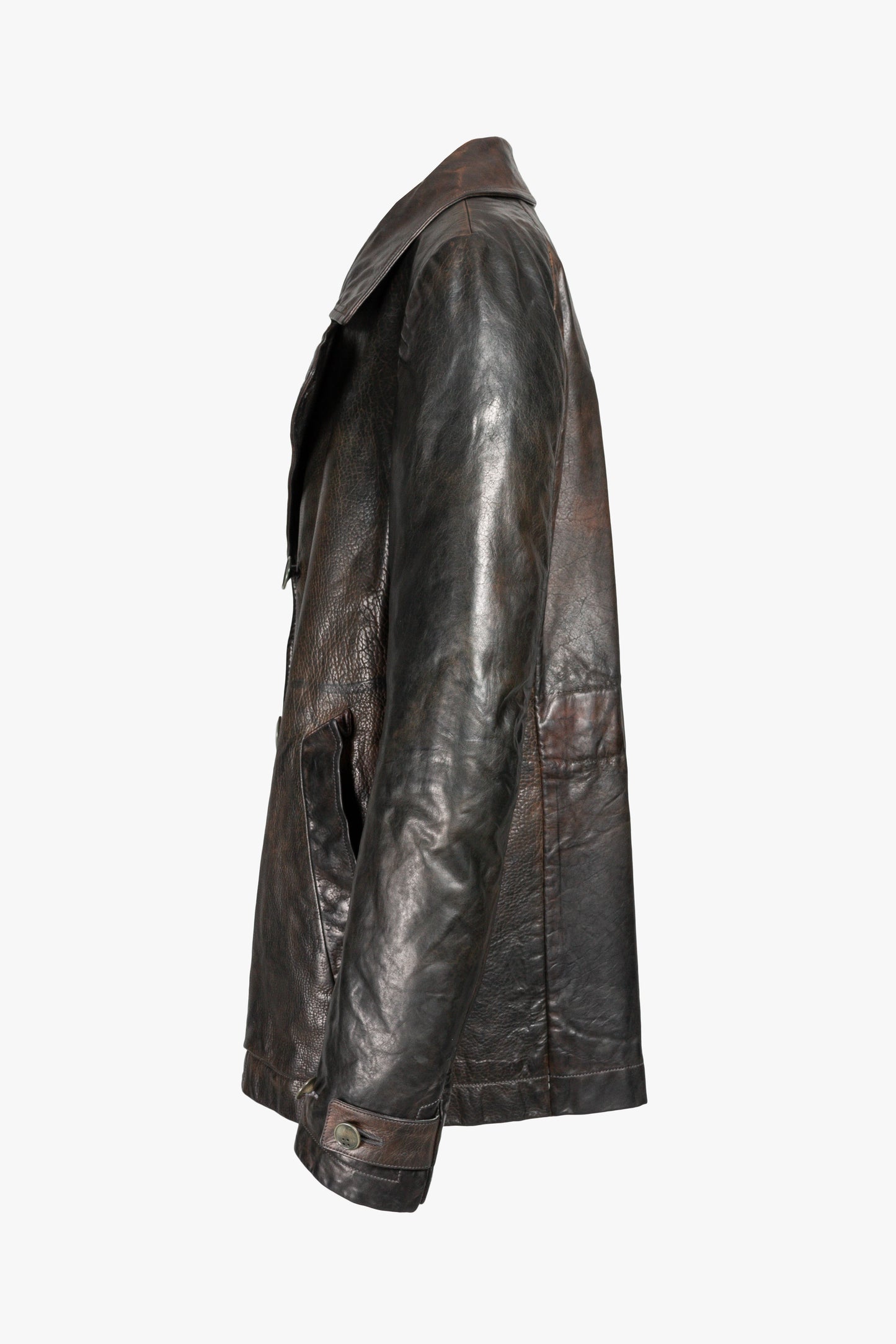 Lined Unlined Chain Seam Back Raglan Leather Caban