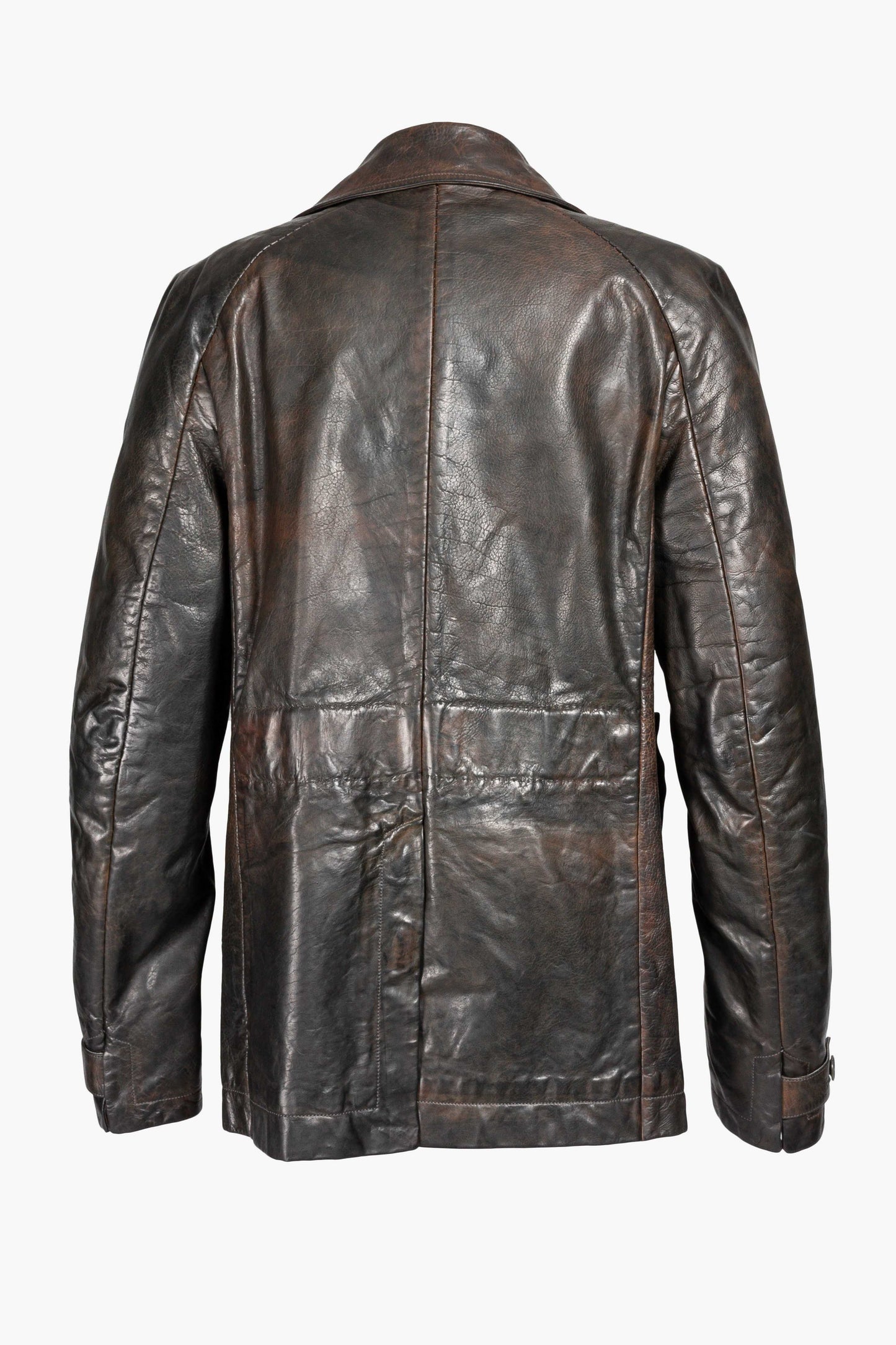 Lined Unlined Chain Seam Back Raglan Leather Caban