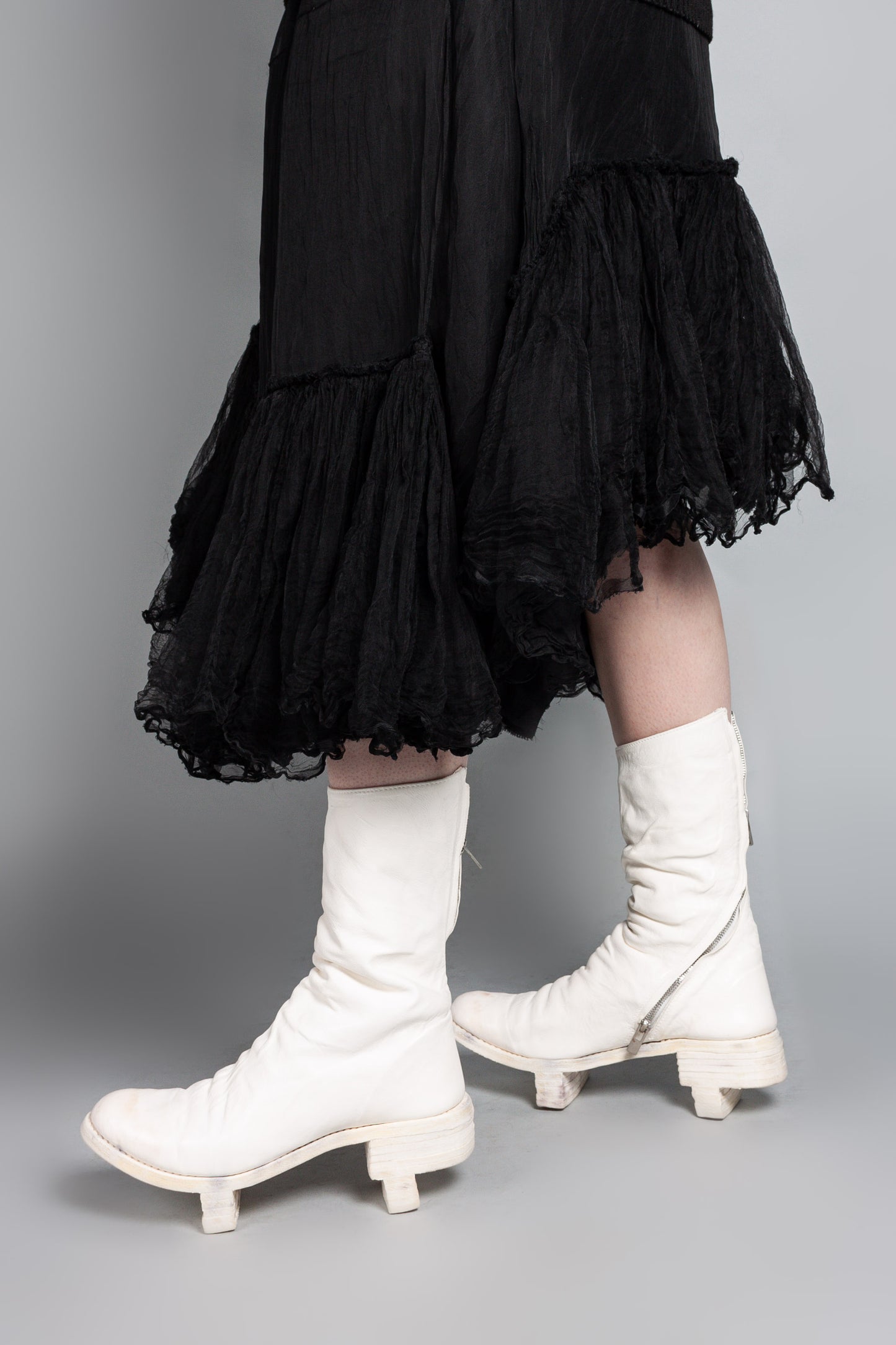 Object Dyed No Seam Diagonal Zip Geta Boot