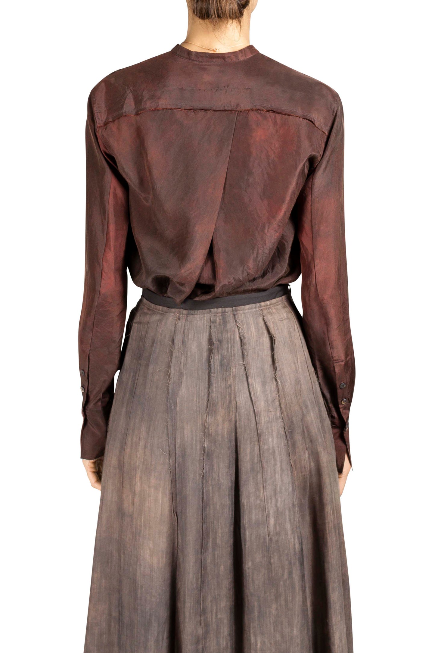 Mandarin Collar Stripes Shirt