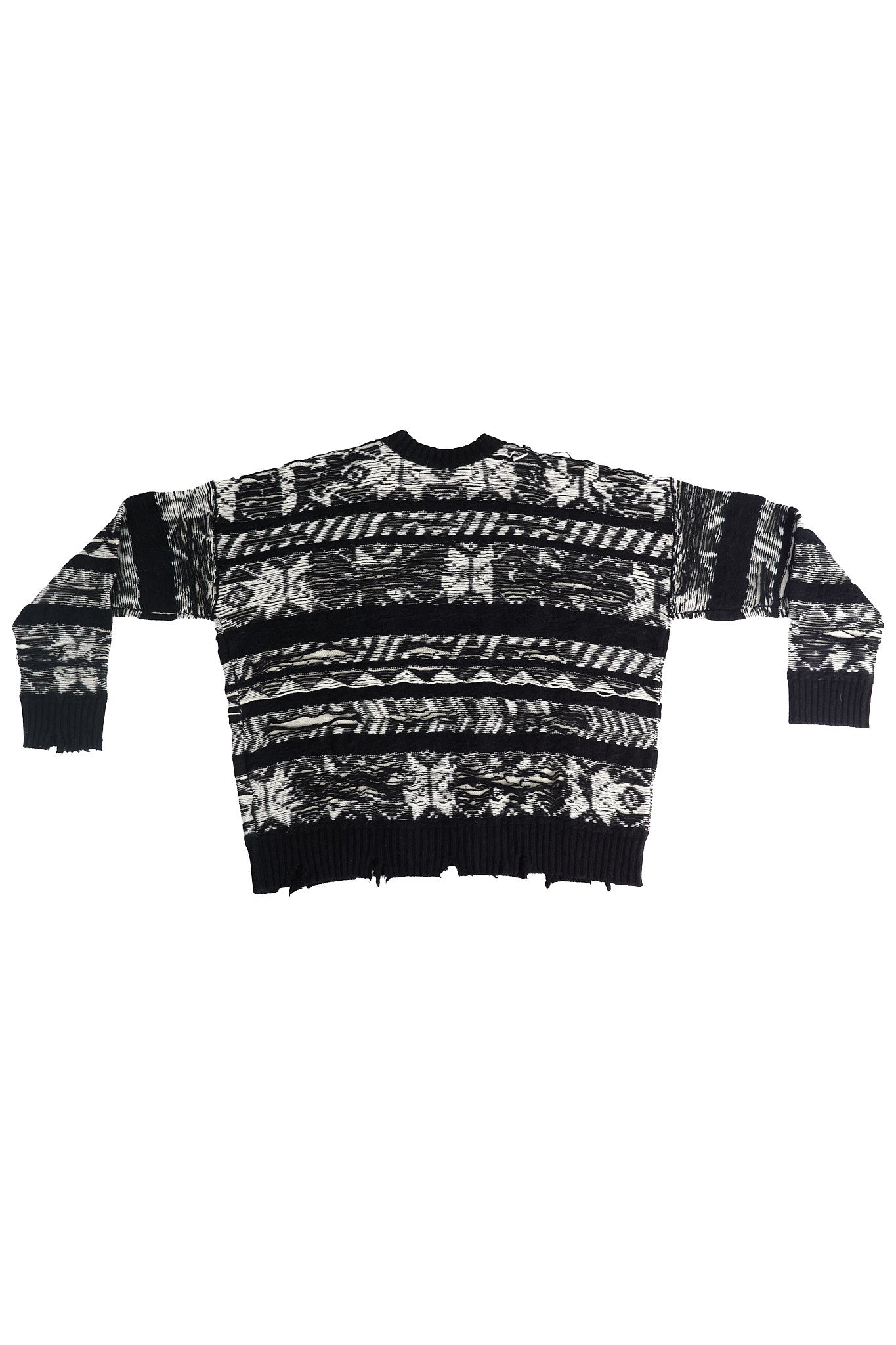 Jacquard Crew Neck Sweater
