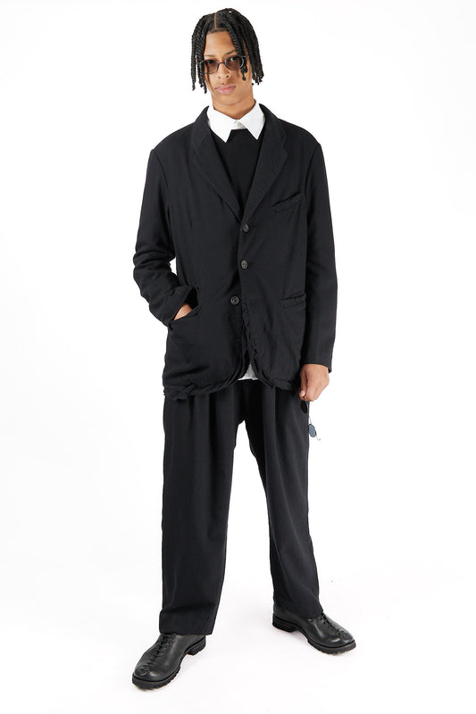 Creased Hem Three Button Blazer