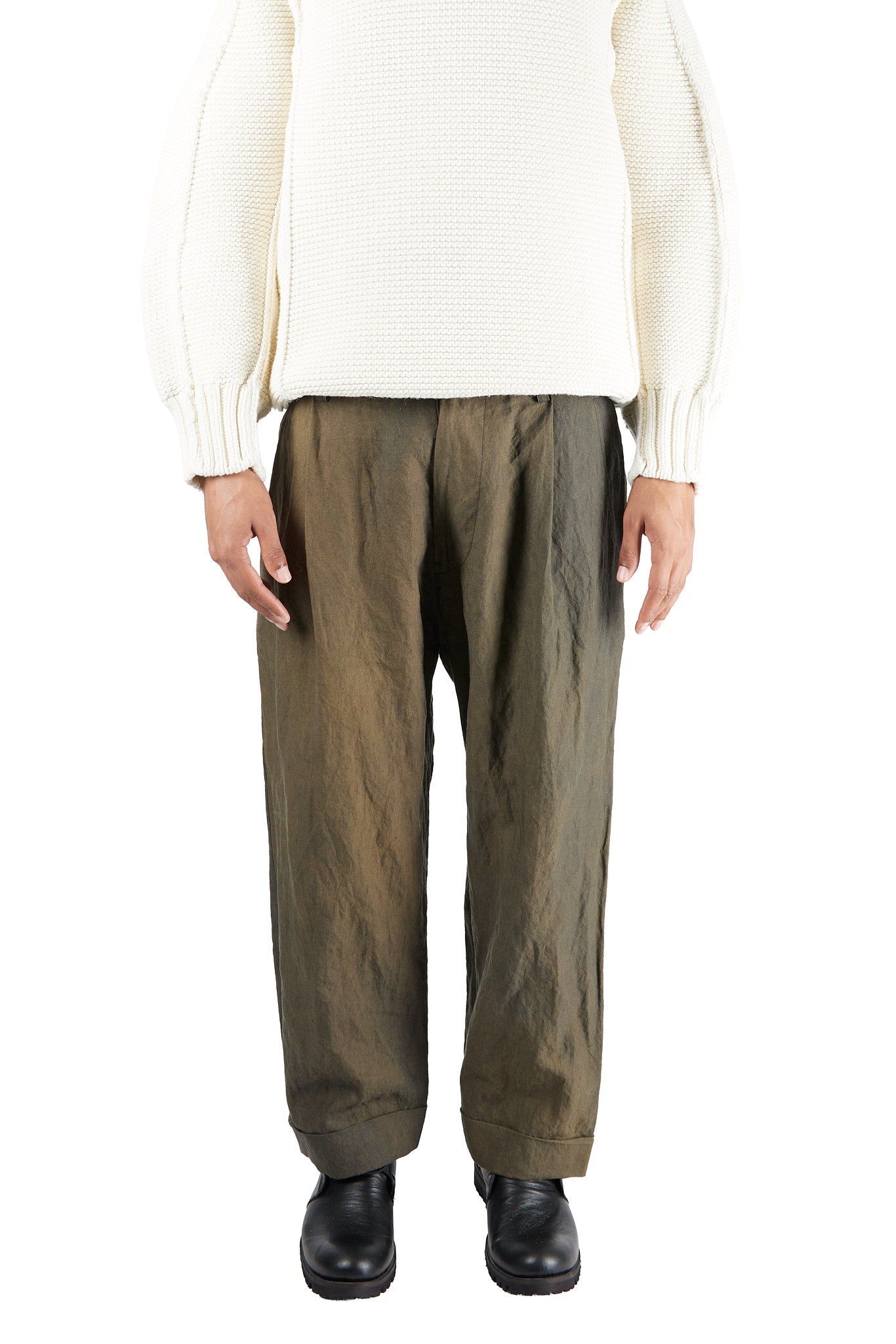 Straight Leg Drop Crotch Trousers