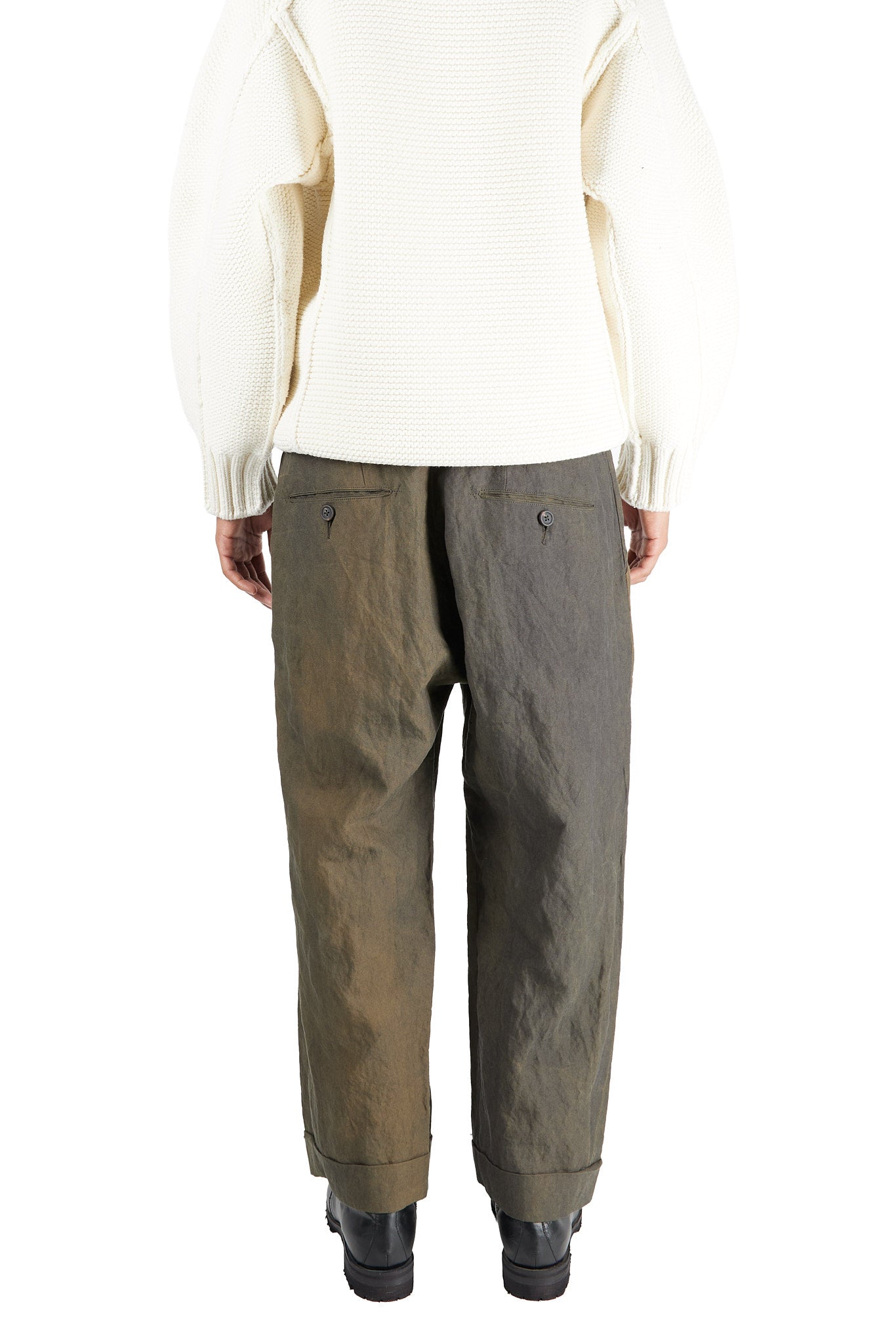 Straight Leg Drop Crotch Trousers