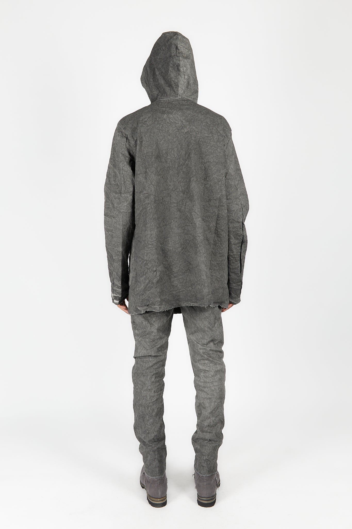 Hooded Off Centered Closure Unlined Parka