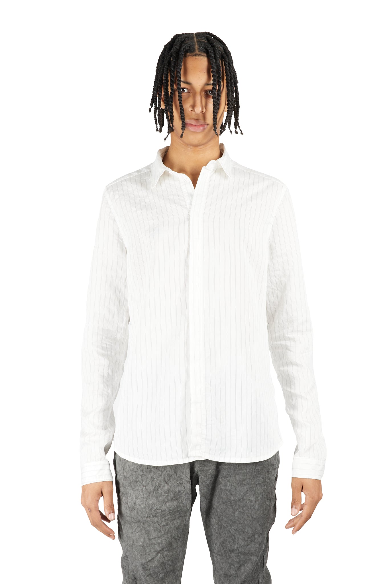 Hidden Button Placket Shirt