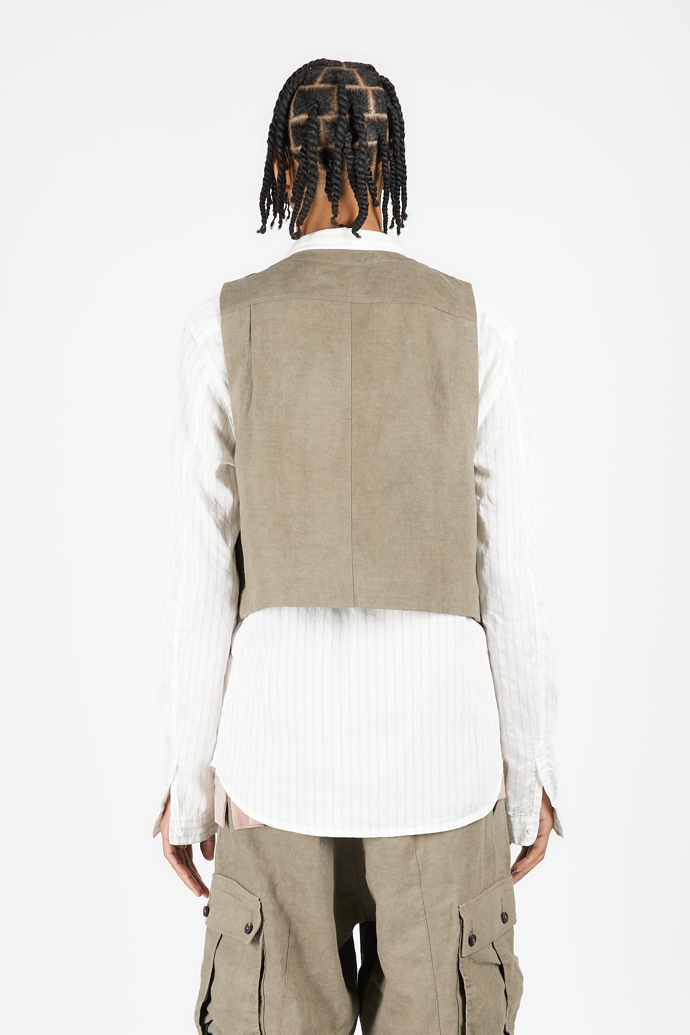 Cropped Collarless Waistcoat