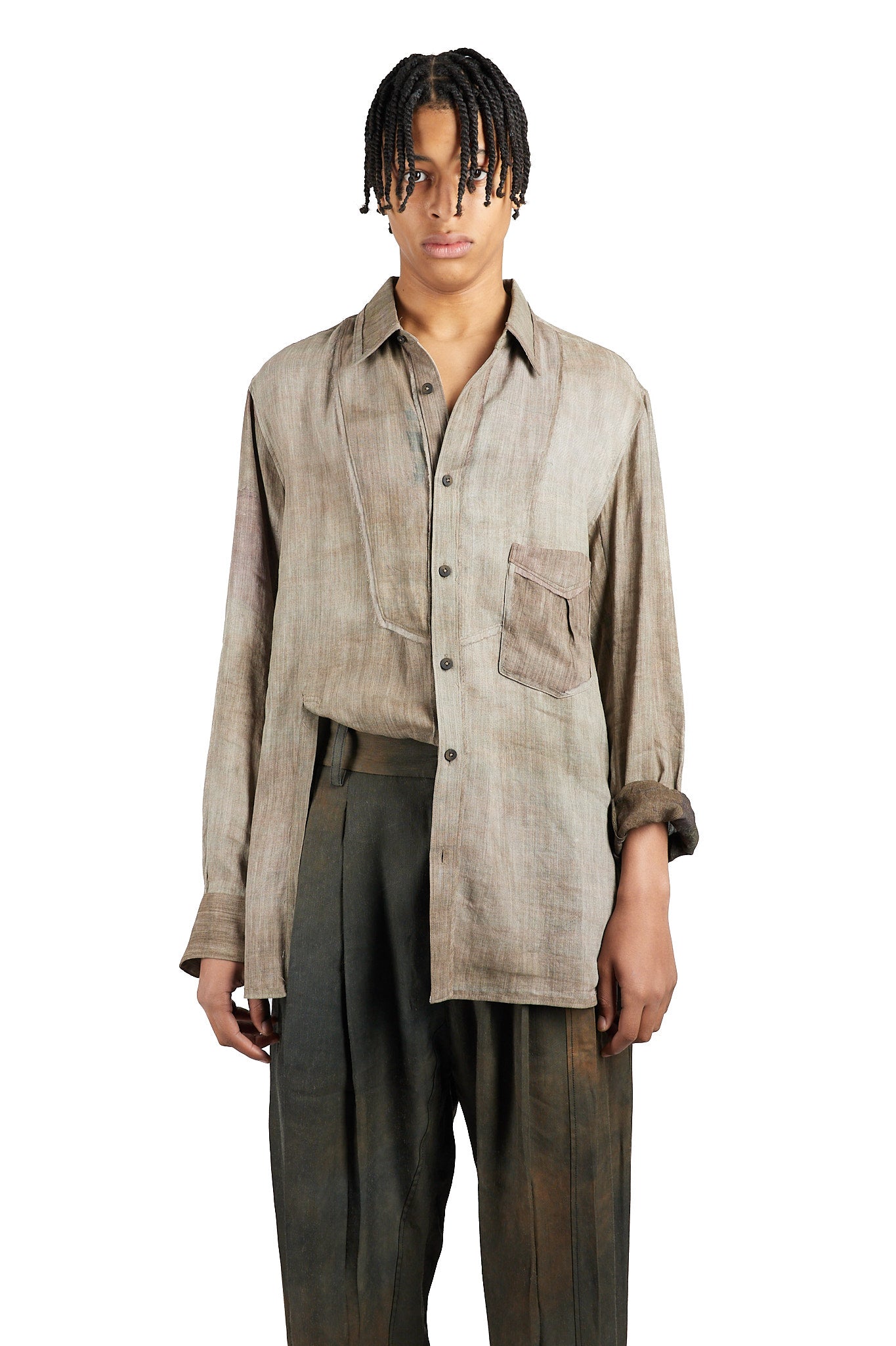 asymmetrical dress shirt Asymmetric Collar Dress Shirt White / M