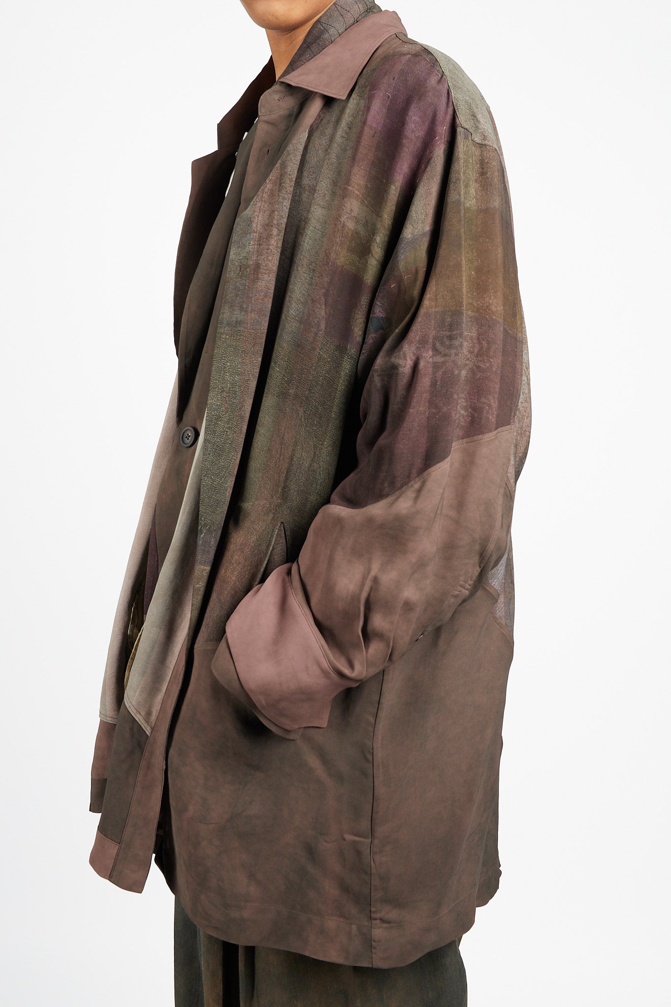 Spiral Printed Oversized Long Shirt