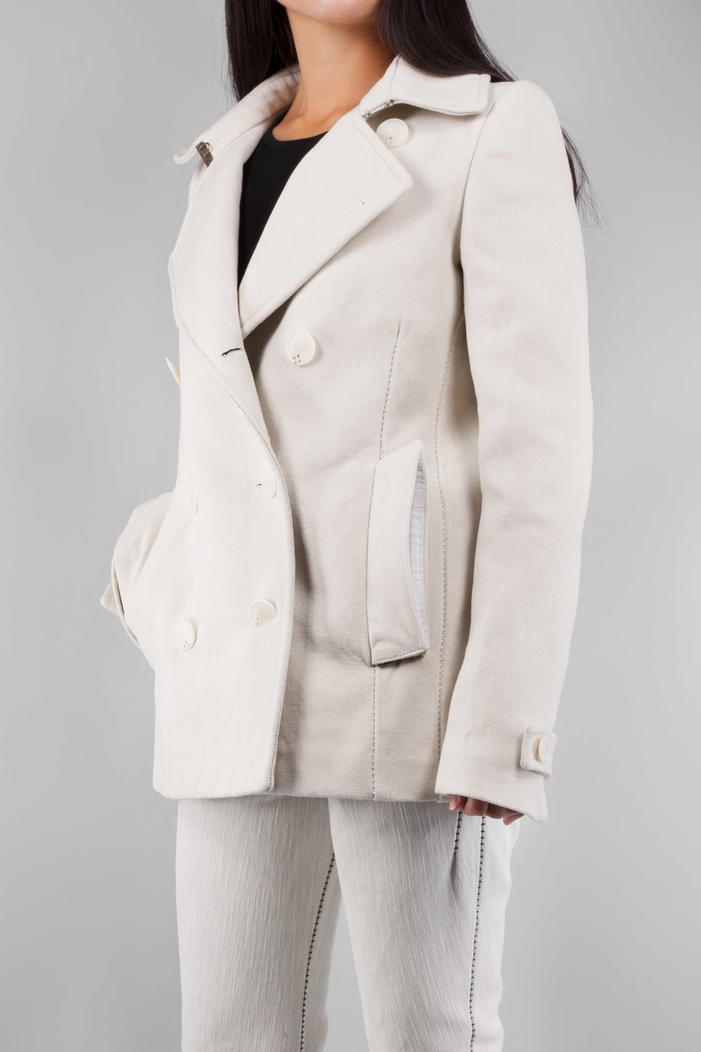 Unlined Visible Overlock One Piece Dead End Caban