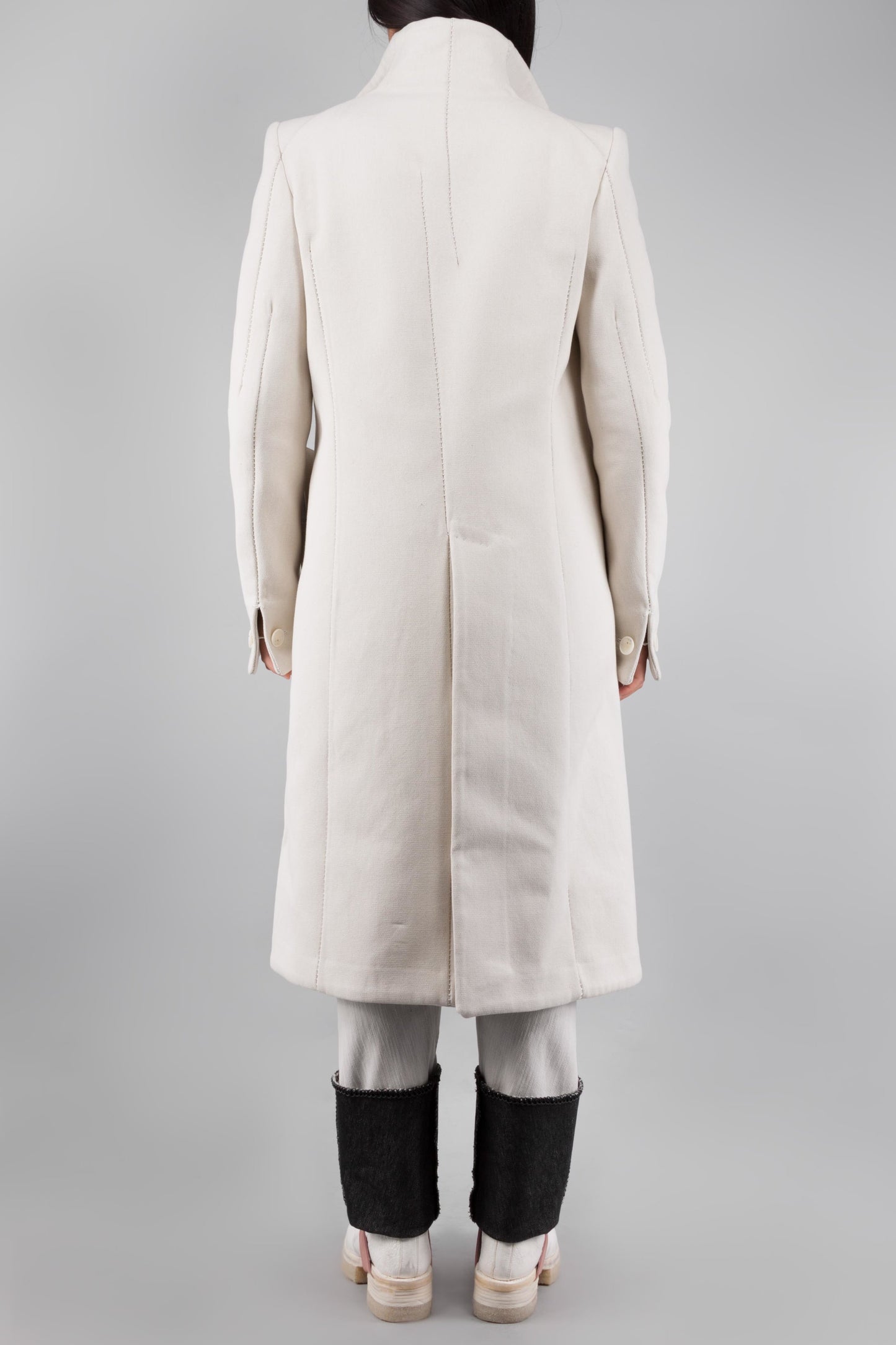 Unlined Overlock High Neck One Piece Dead End Coat