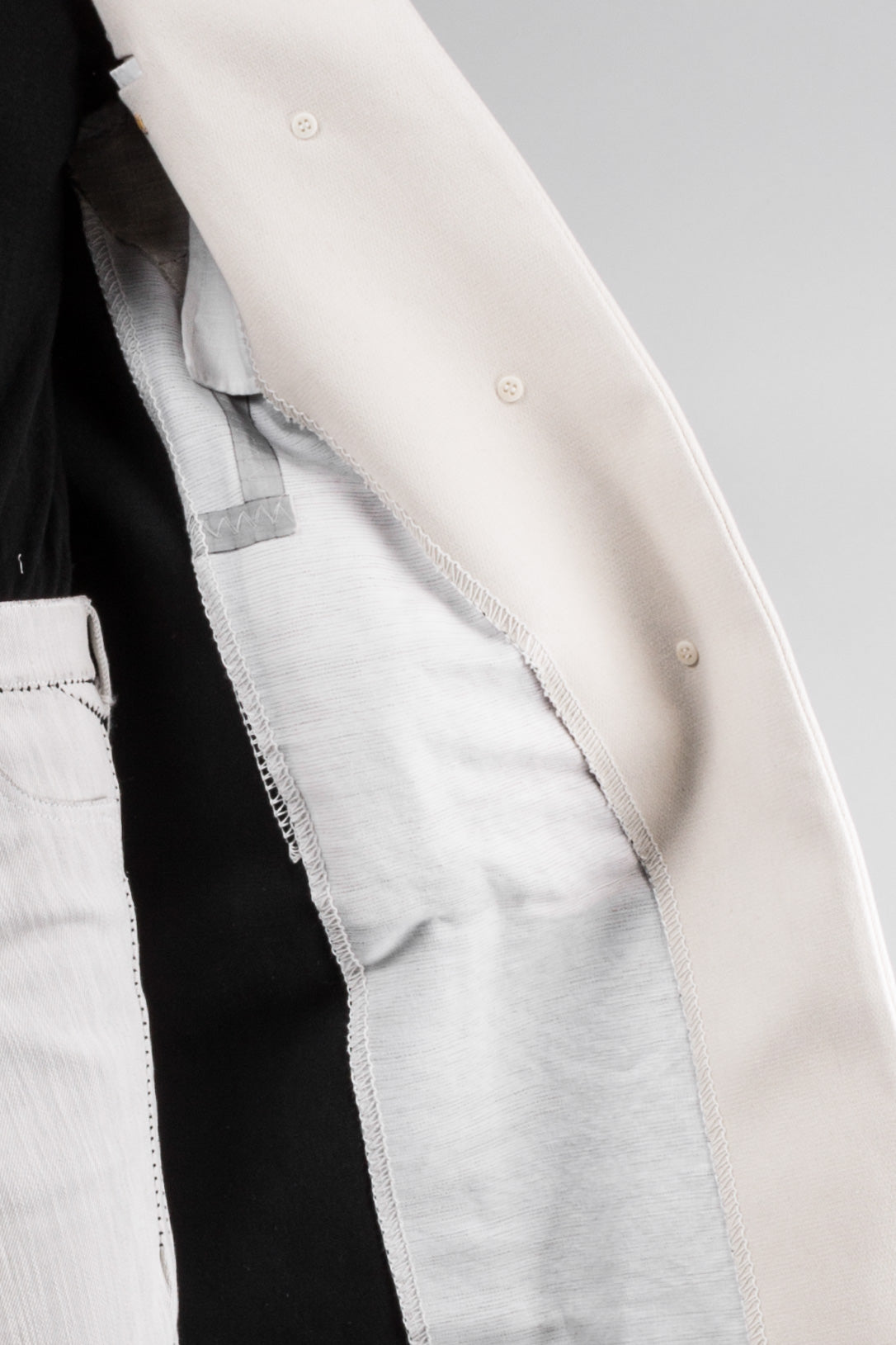 Unlined Overlock High Neck One Piece Dead End Coat