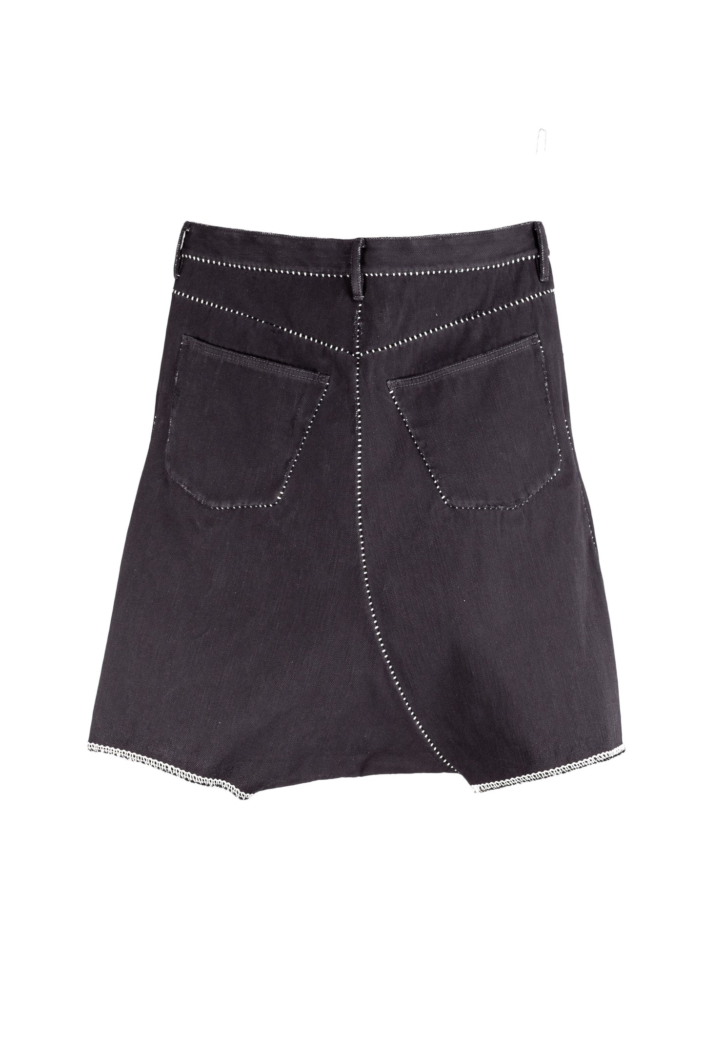Overlock Dead End Short Apron Jeans