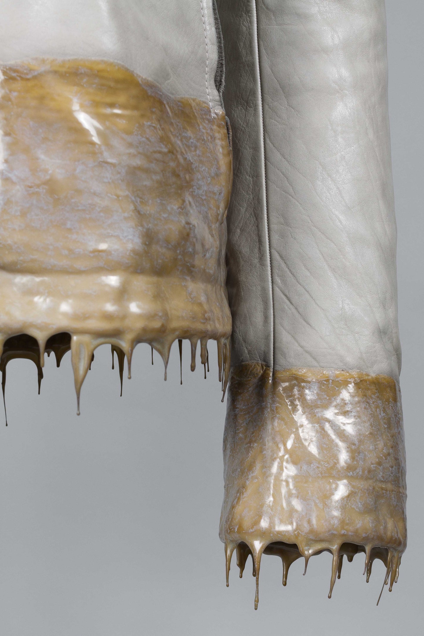 Object Dyed Drip Rubbered Leather Jacket