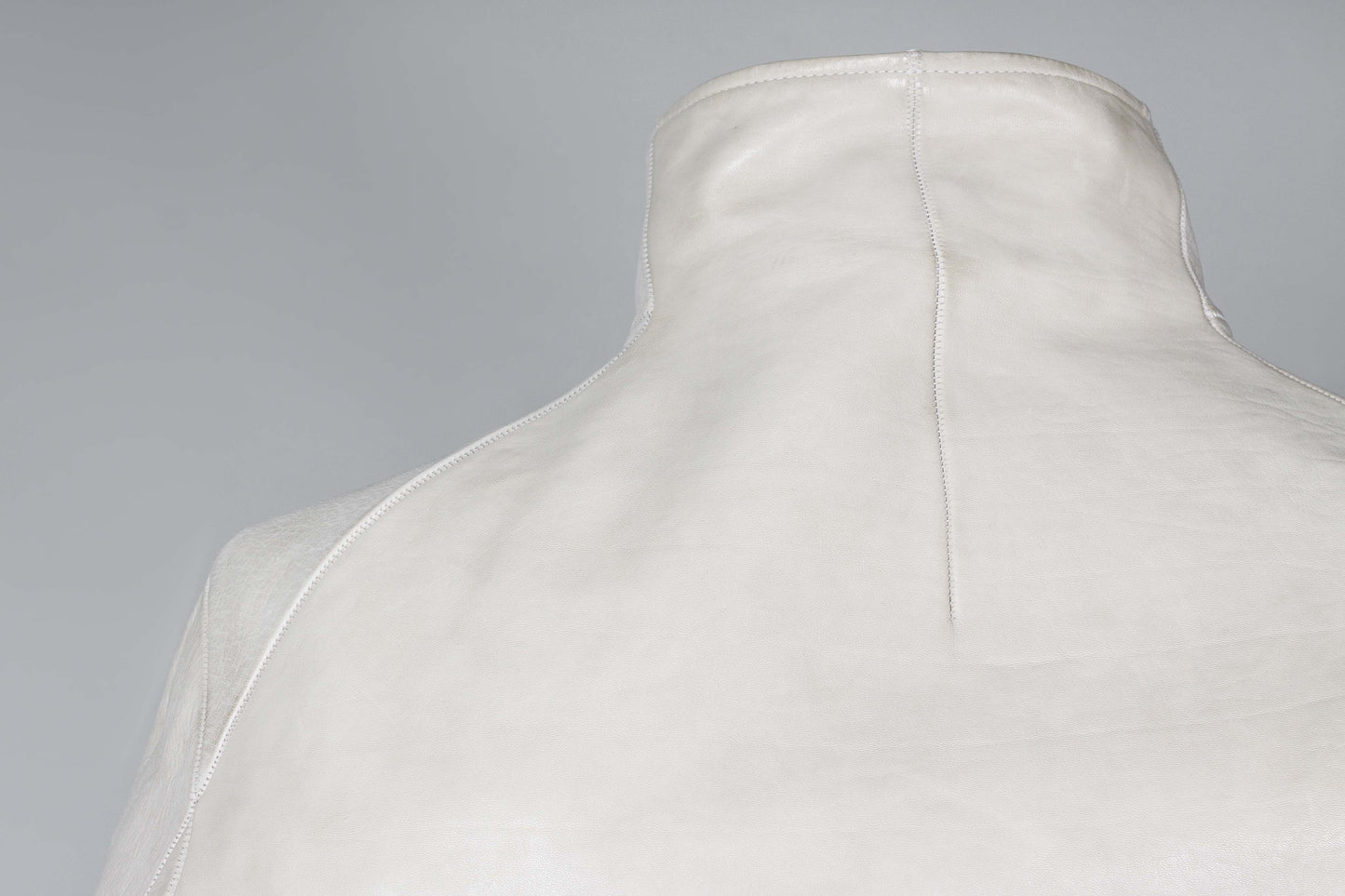 Object Dyed Lined Spine Elbow High Neck Leather Jacket