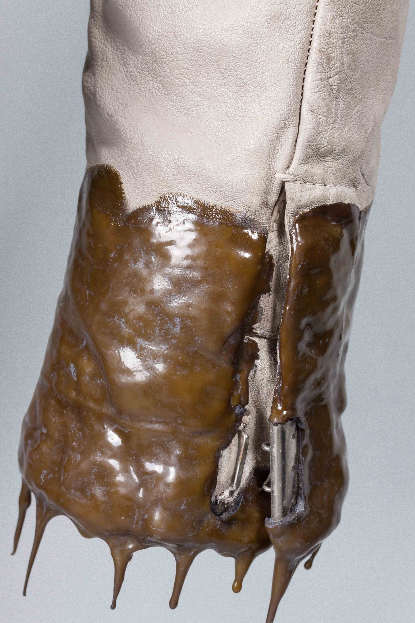 Object Dyed Drip Rubbered Leather Jacket