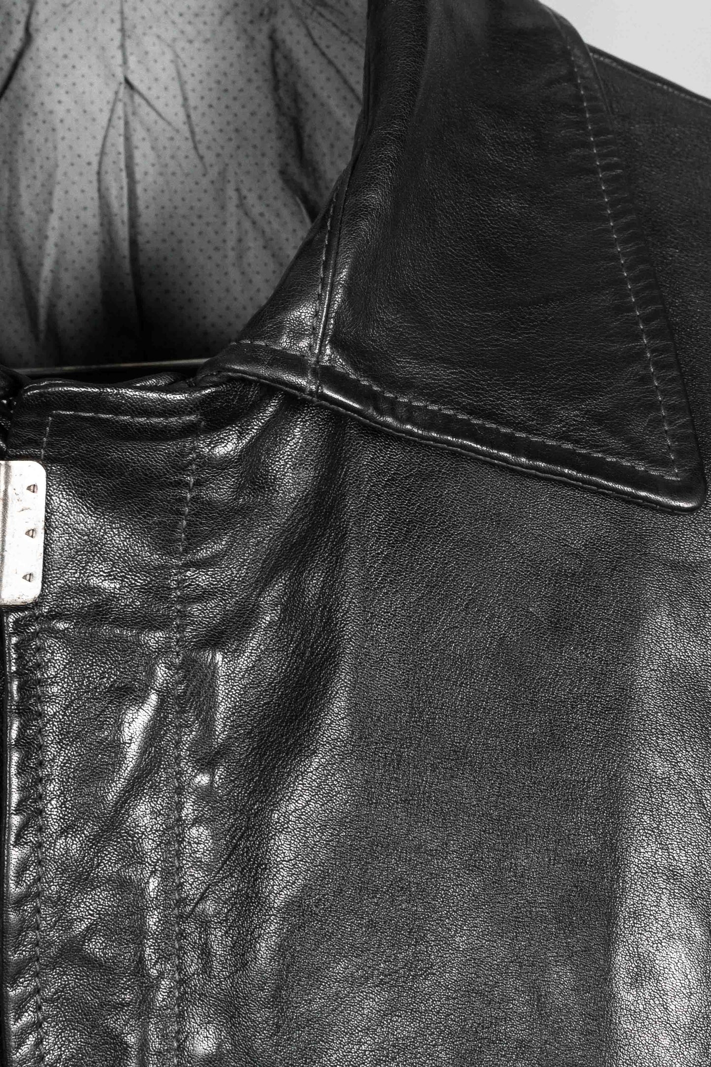 Object Dyed Lined Scarstitched Leather Jacket