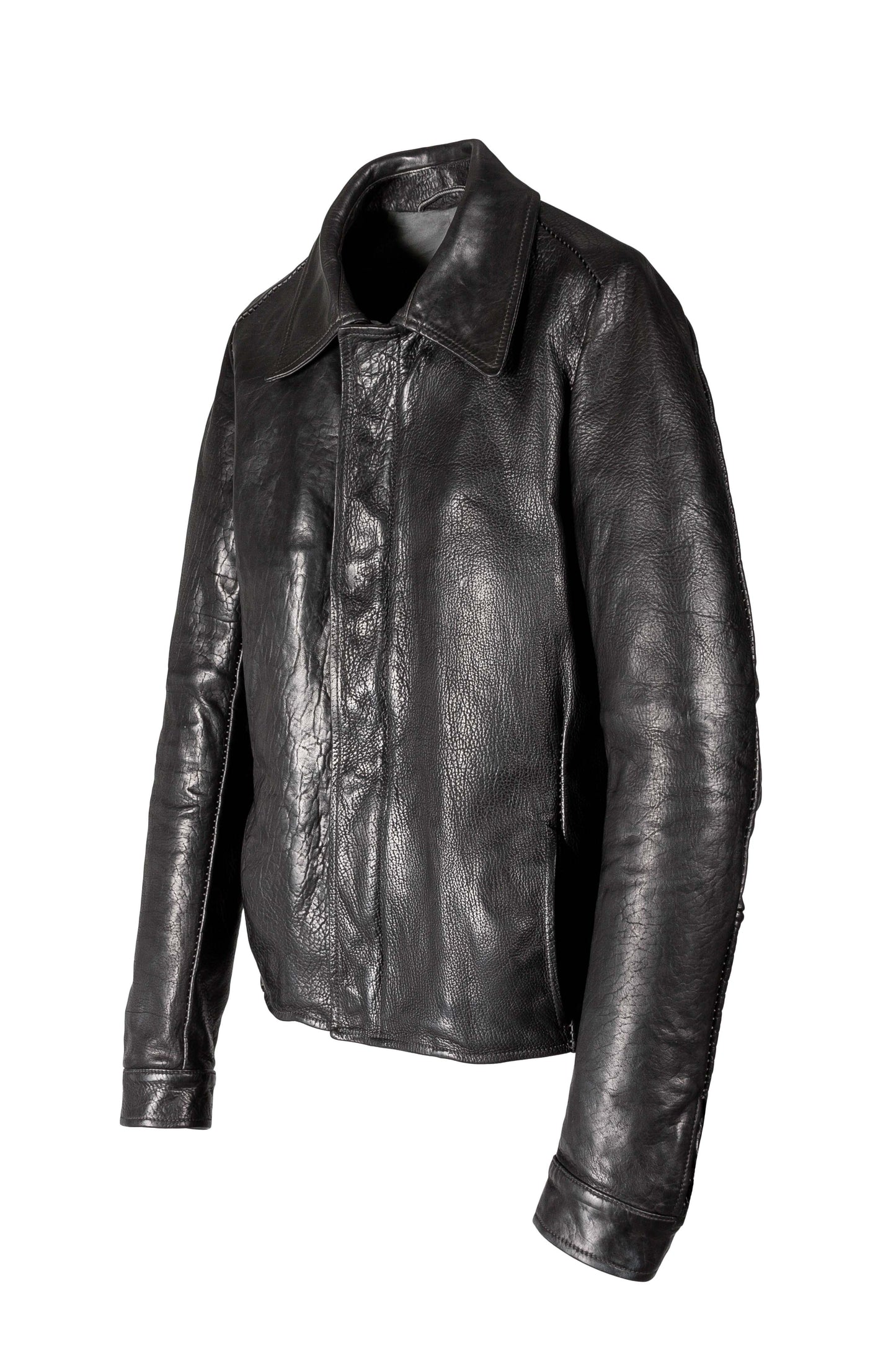 Object Dyed Lined Overlock Leather Jacket