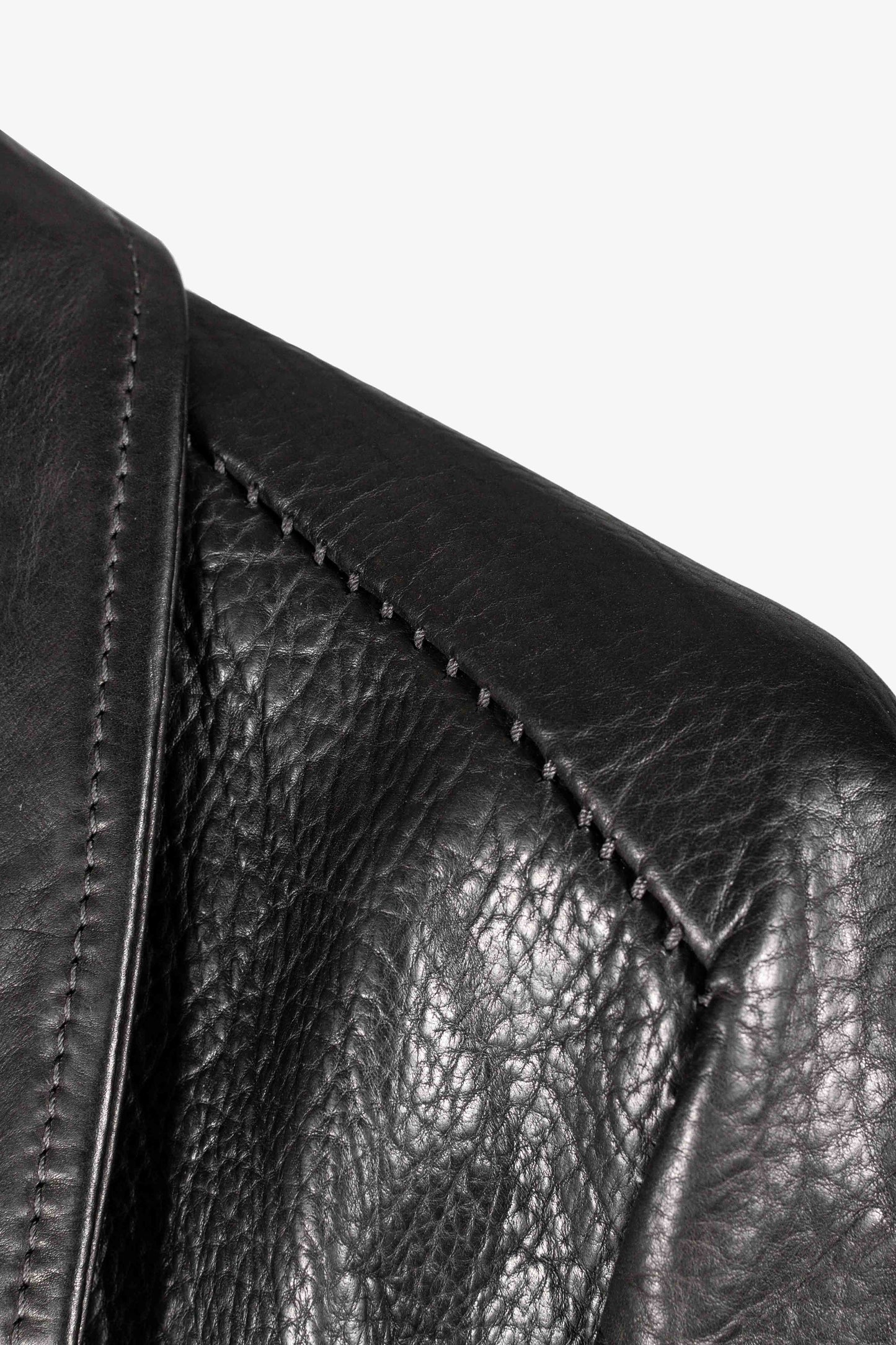 Object Dyed Lined Overlock Leather Jacket