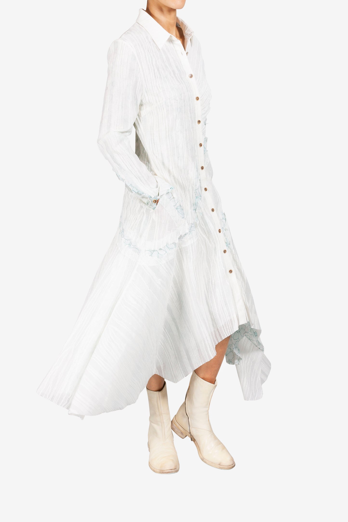 Cracked Long Shirt Dress
