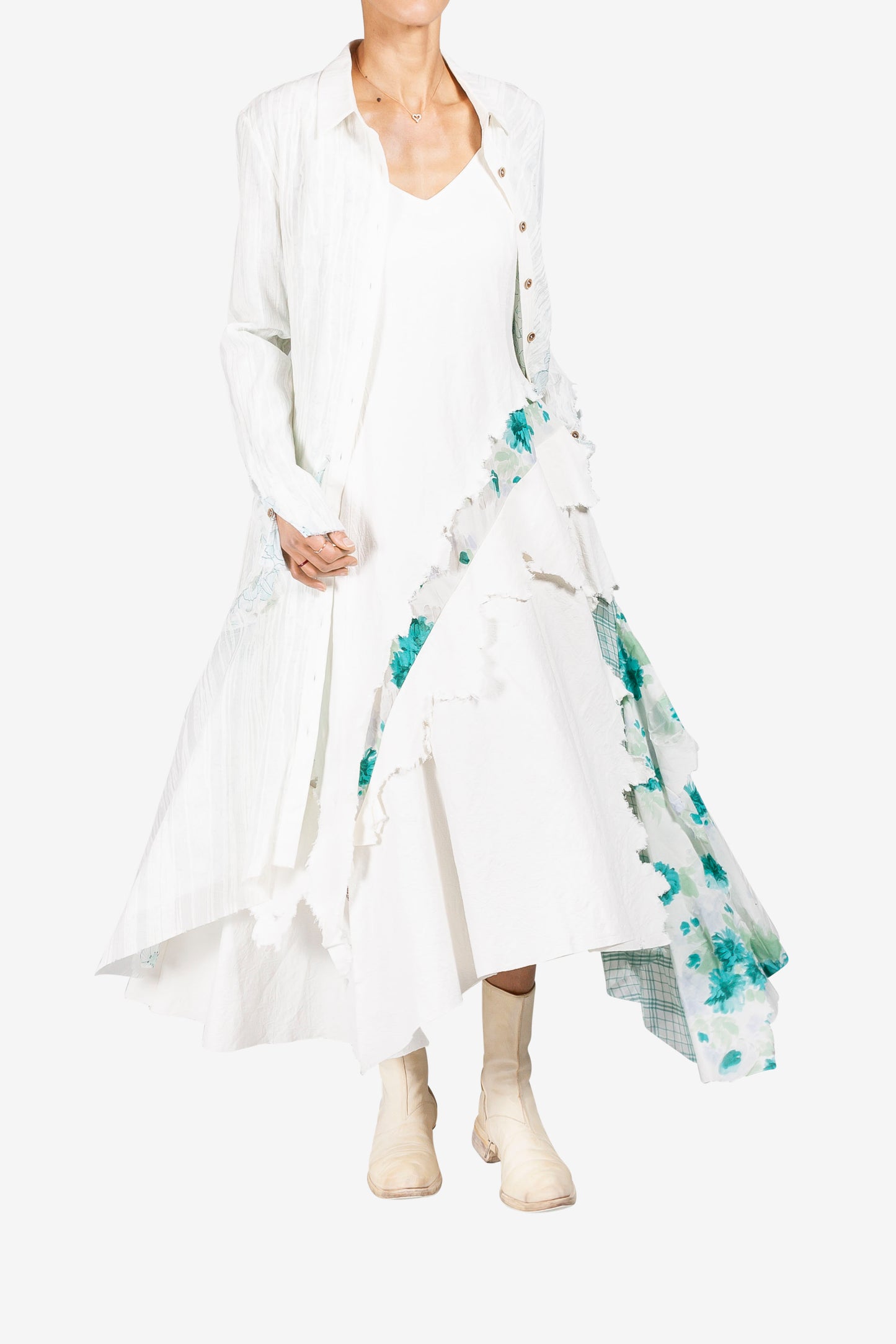 Cracked Long Shirt Dress