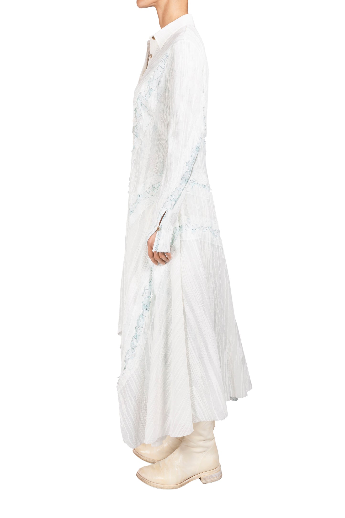 Cracked Long Shirt Dress