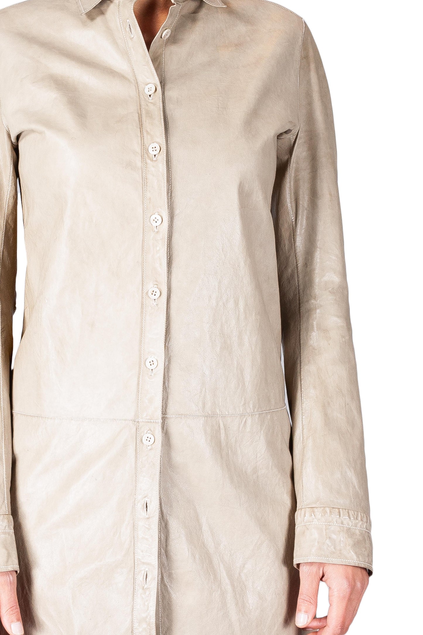 Object Dyed Leather Shirt