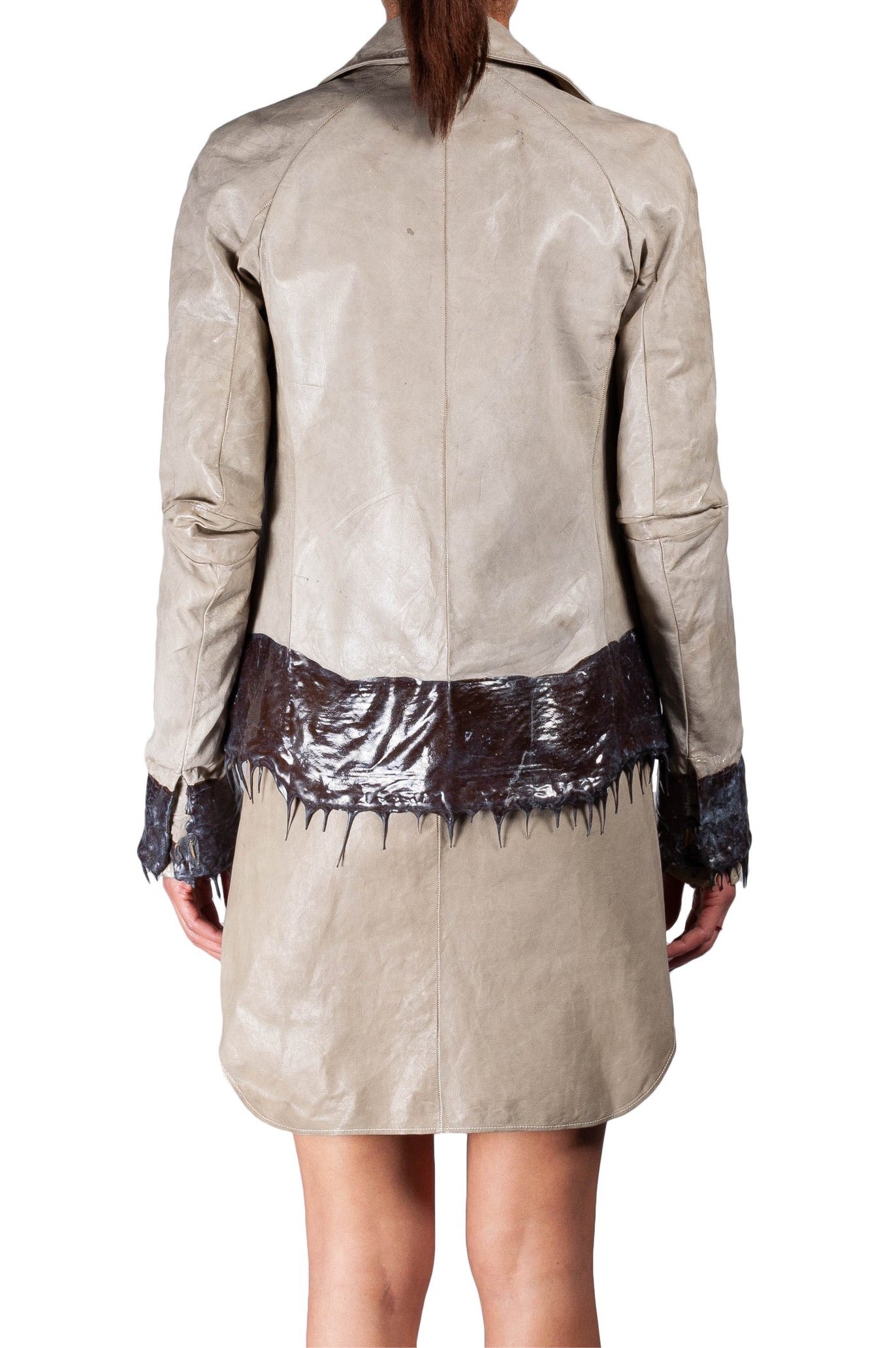 Object Dyed Drip-Rubbered Leather Jacket