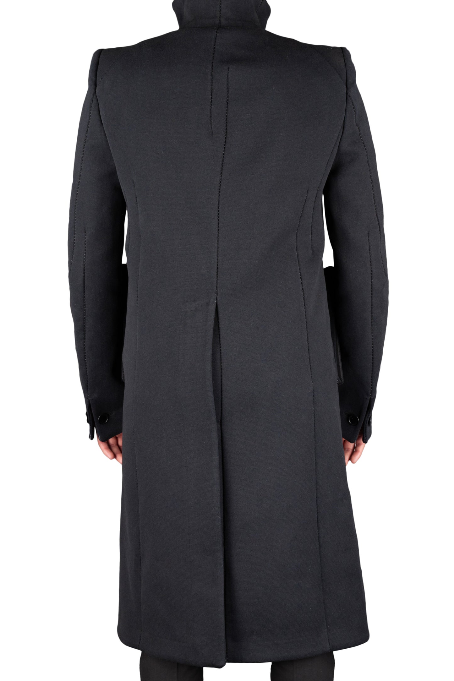 Unlined Overlock High Neck Dead End Coat