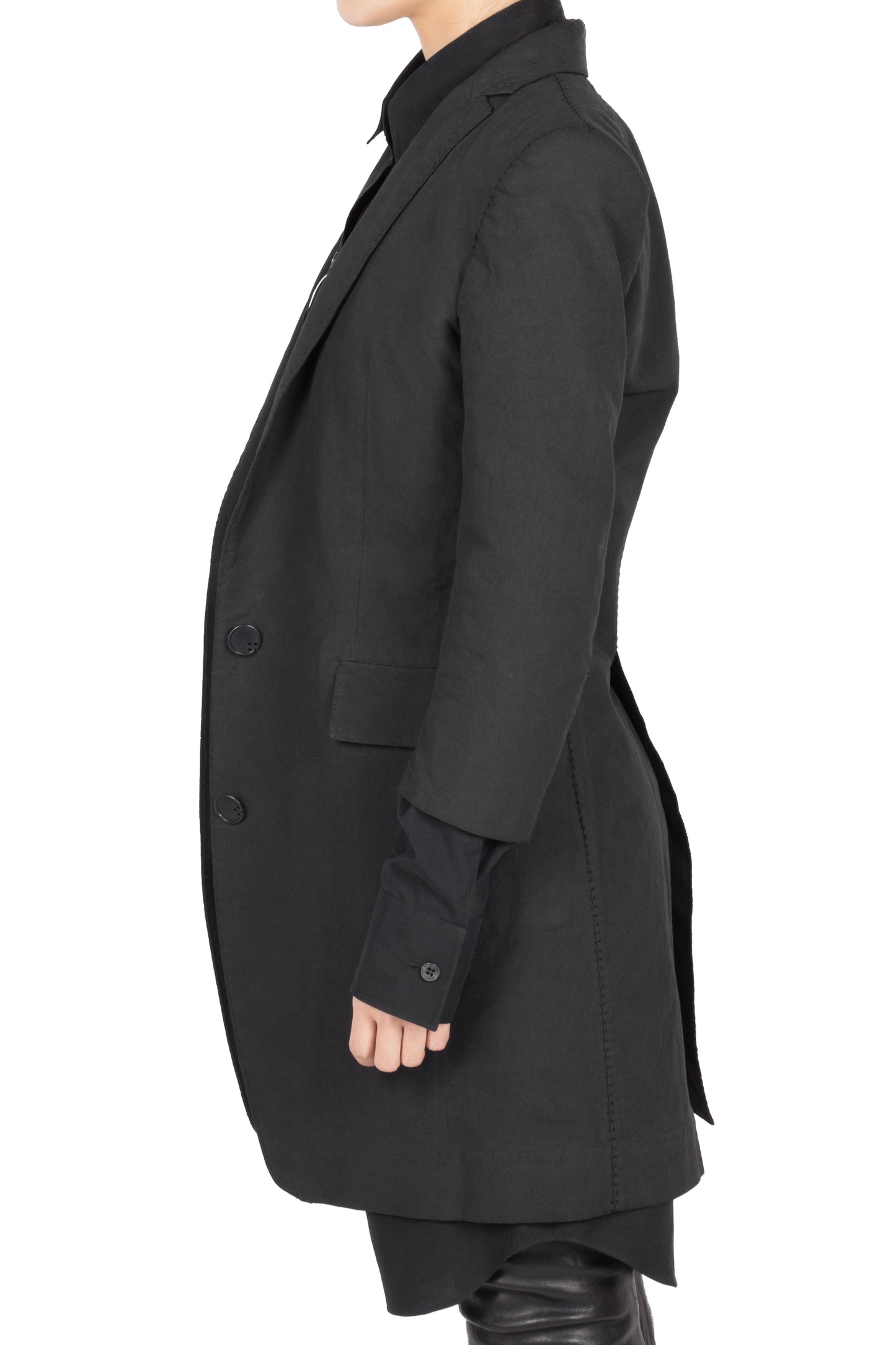 Object Dyed Unlined Half Sleeve Elongated Jacket