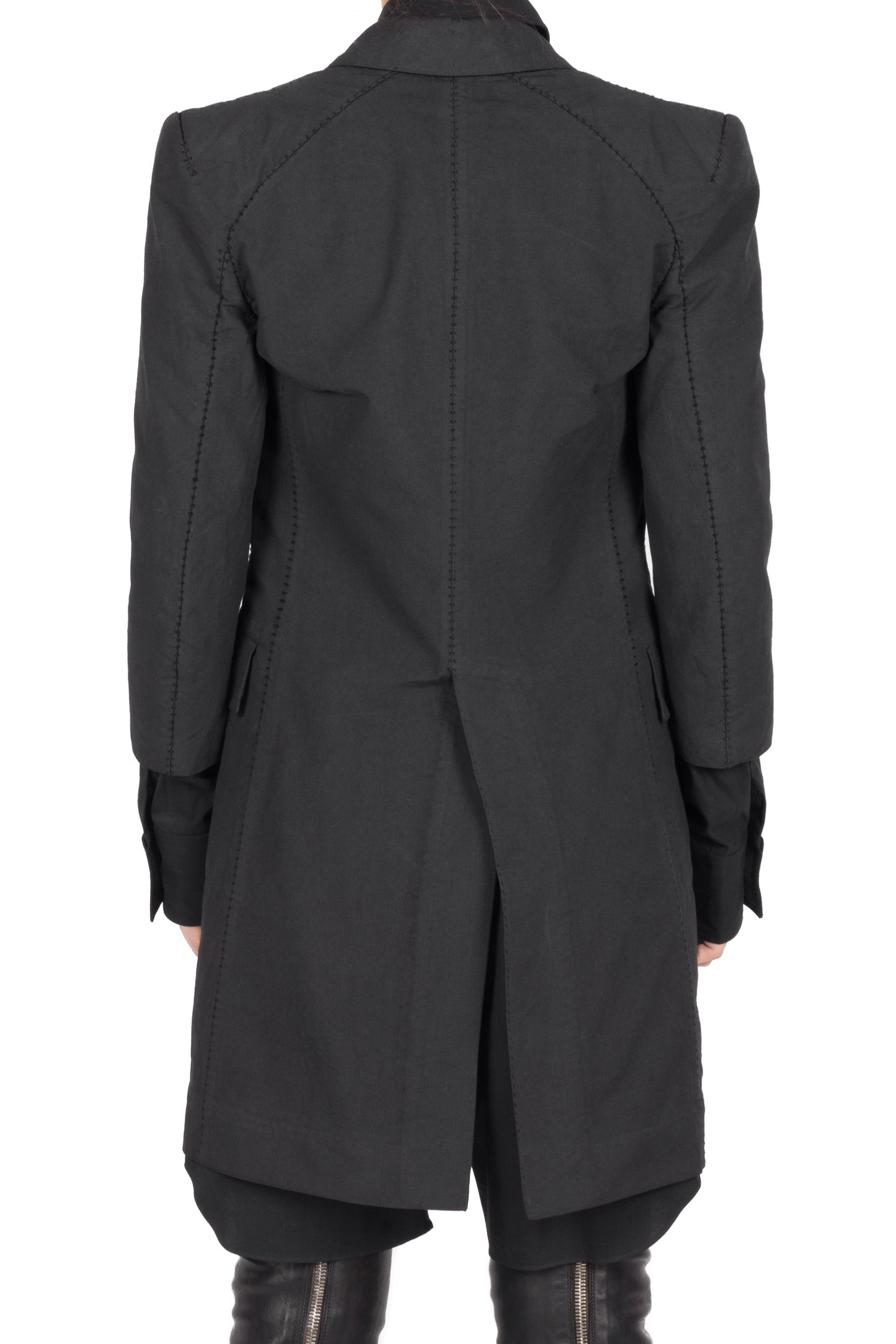 Object Dyed Unlined Half Sleeve Elongated Jacket