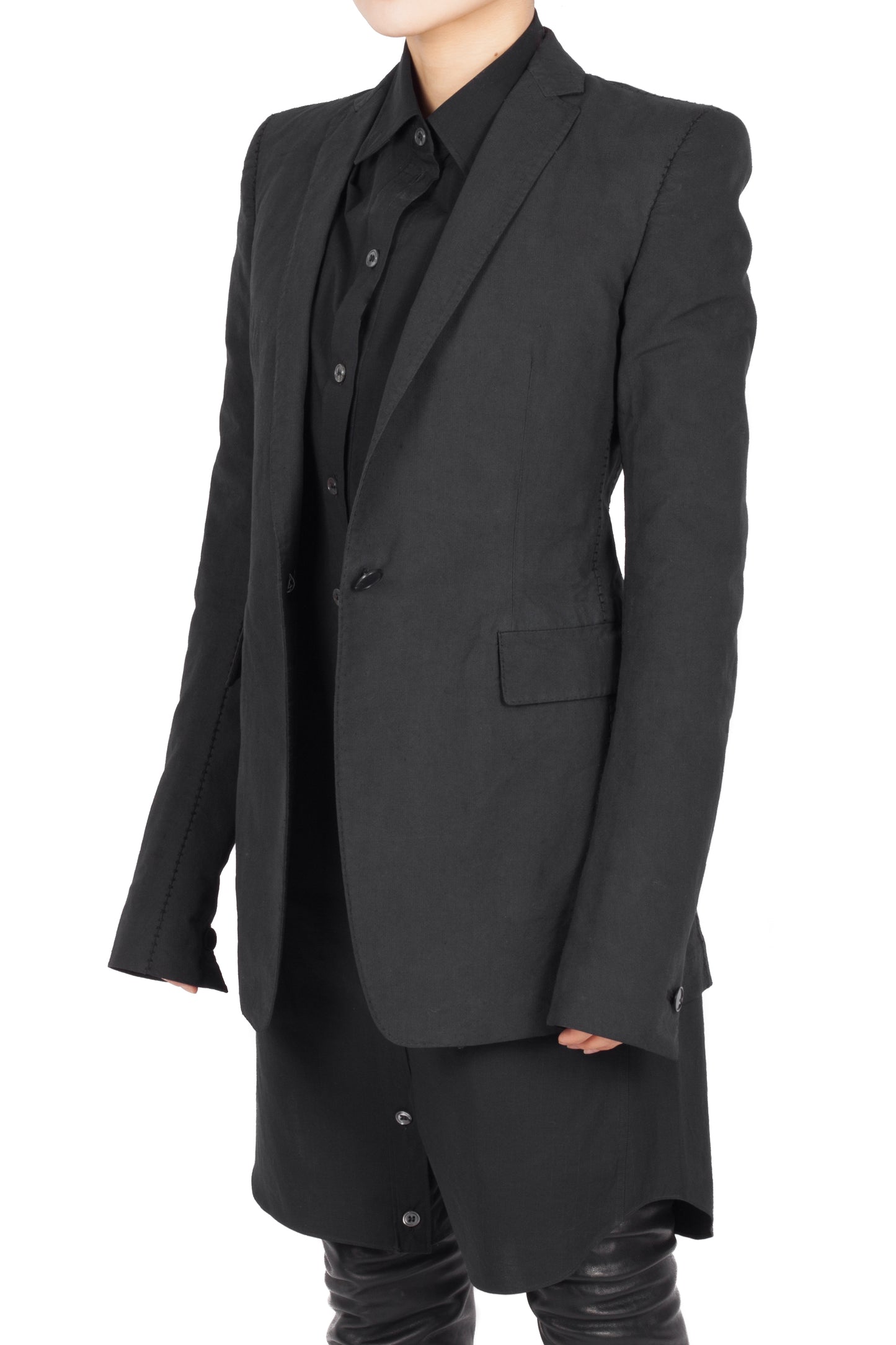 Object Dyed Unlined One Button Jacket
