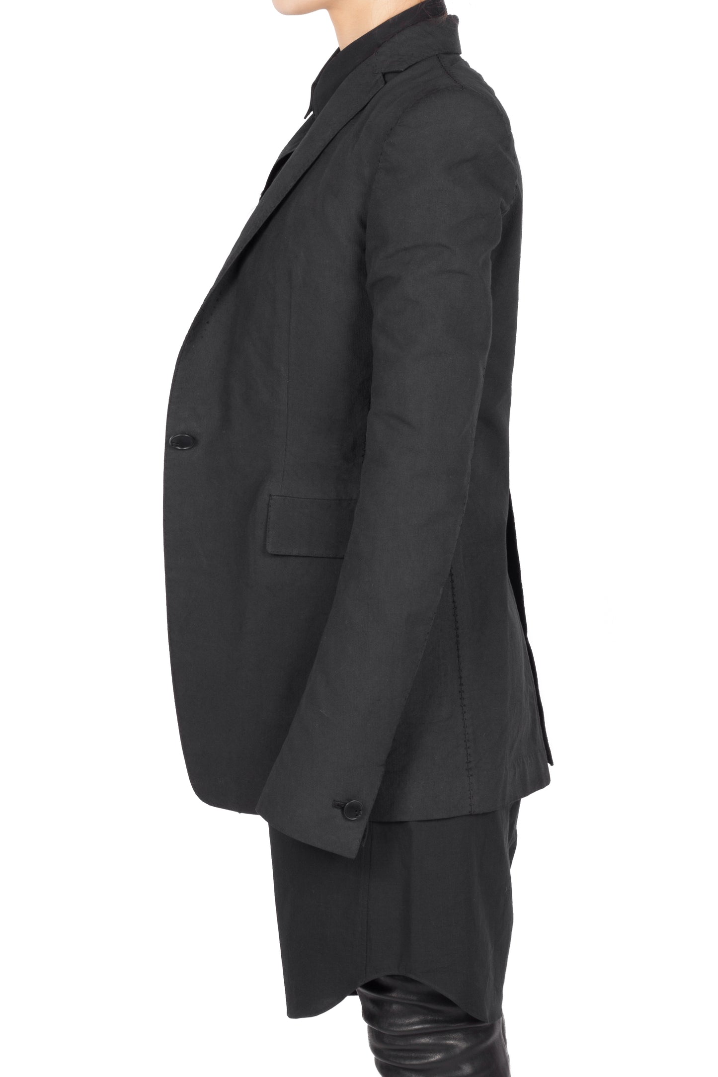 Object Dyed Unlined One Button Jacket