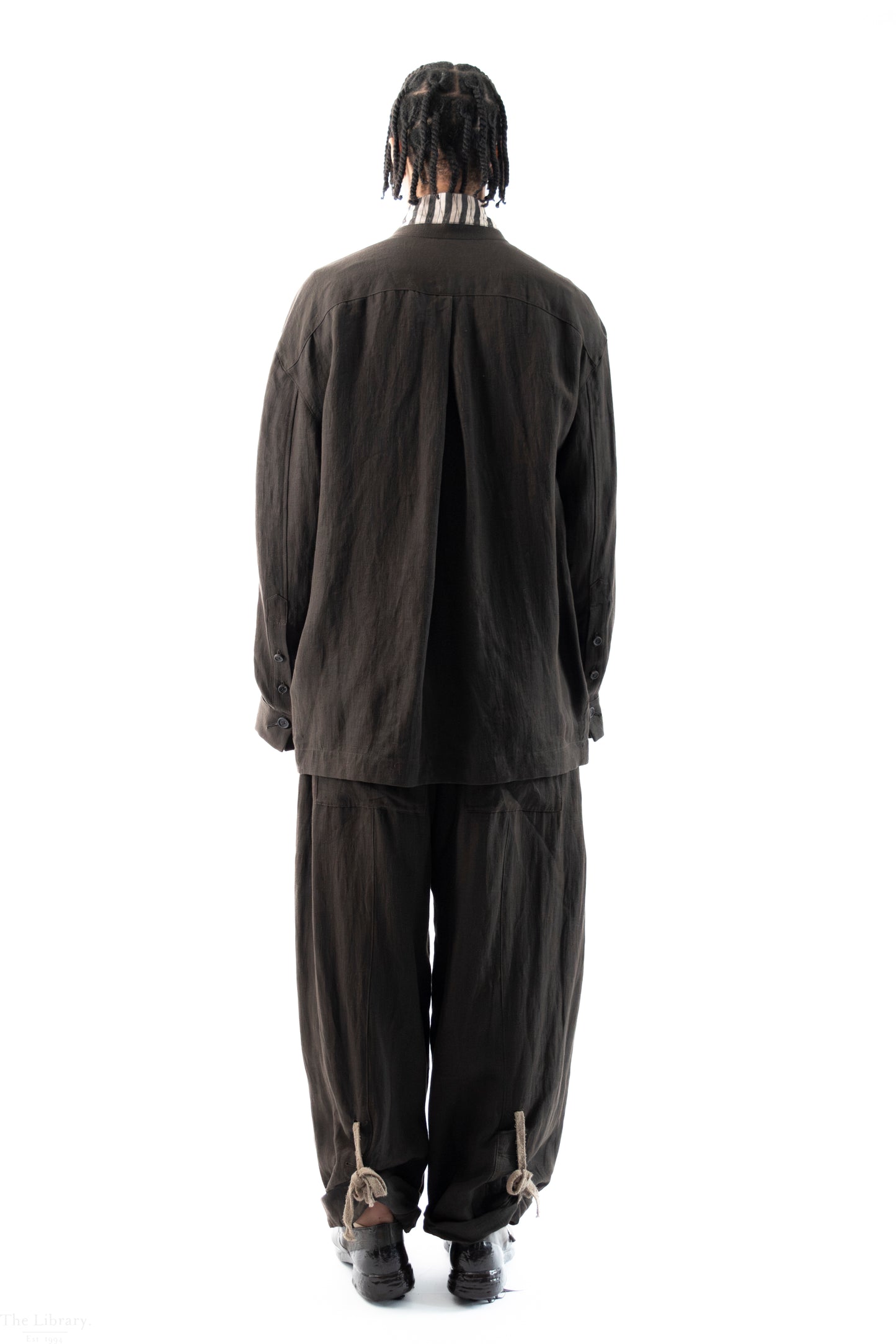 Stand Collar Three Button Blazer