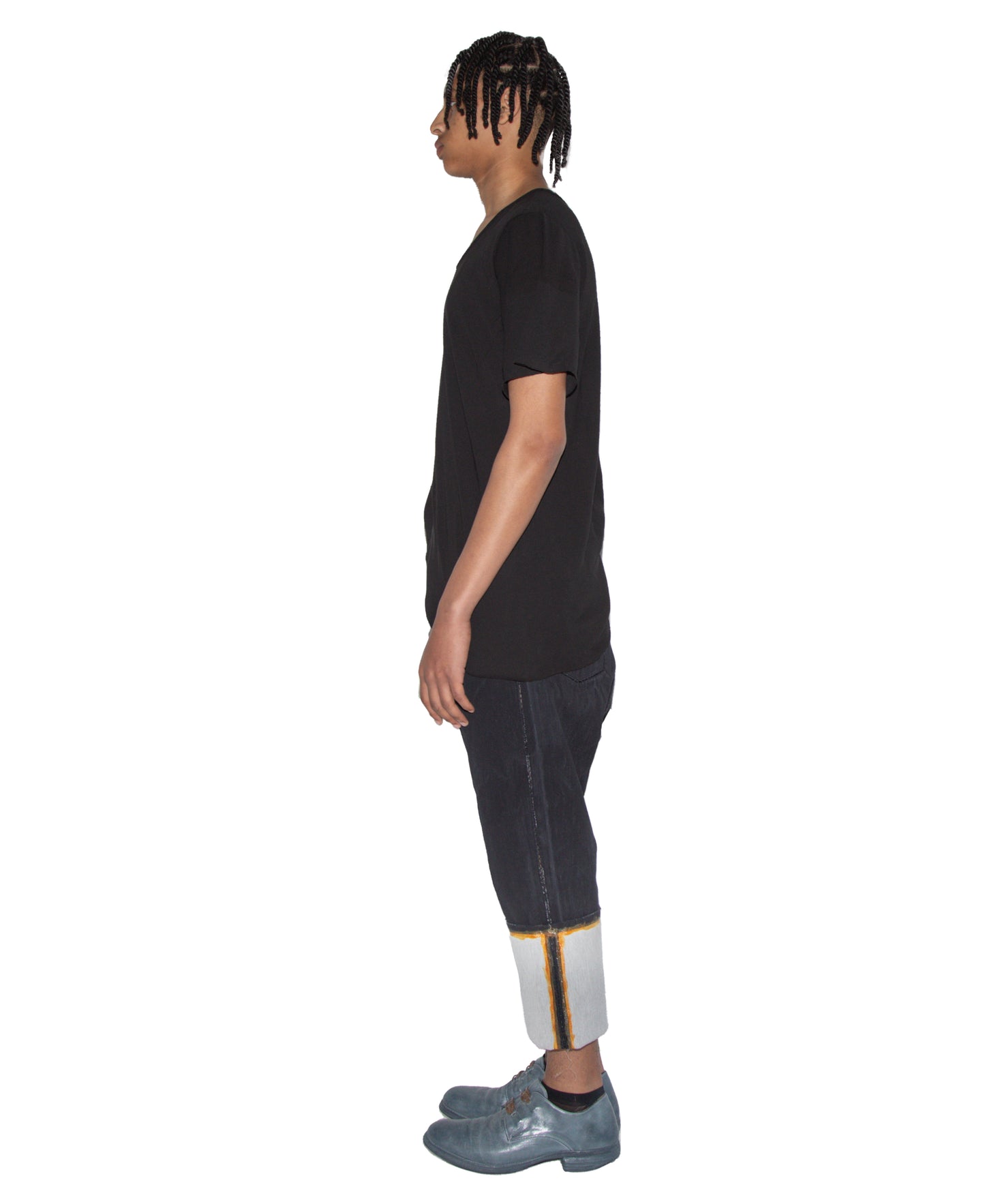 Object Dyed Reverse S. Sleeve Crewneck Slant Shirt