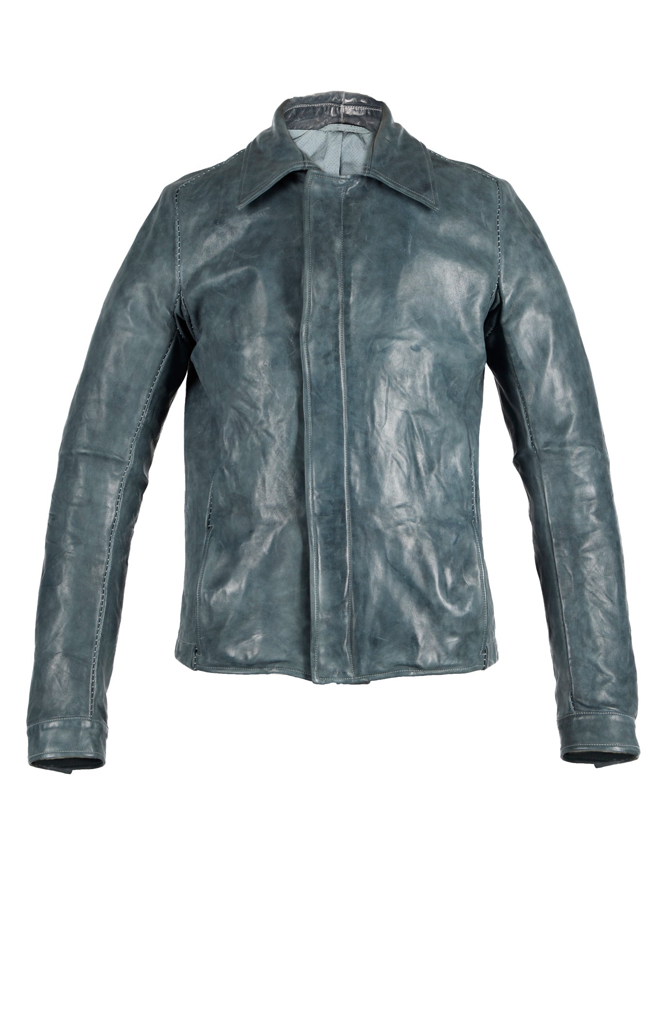 Object Dyed Lined Overlock Leather Jacket