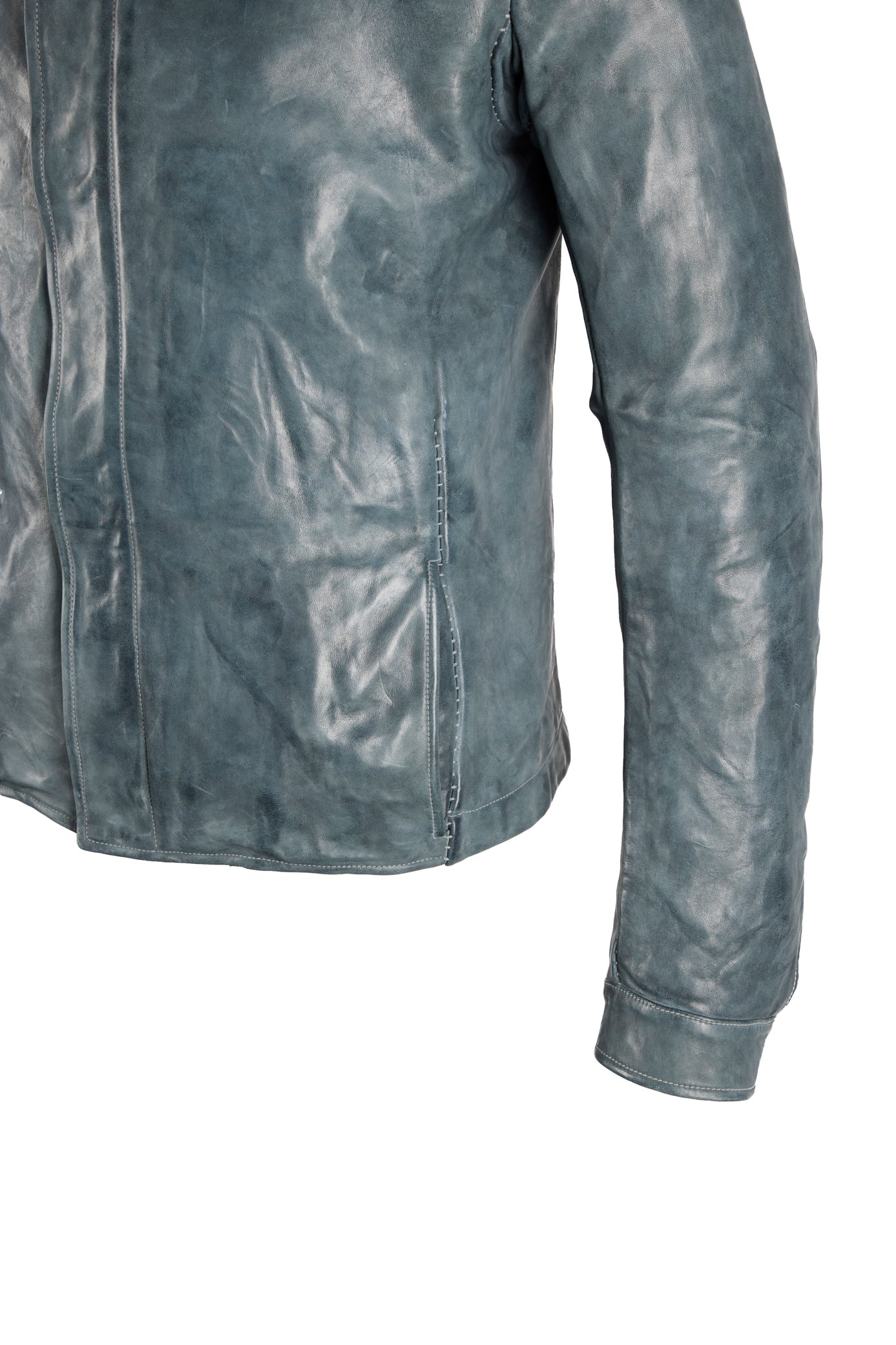 Object Dyed Lined Overlock Leather Jacket