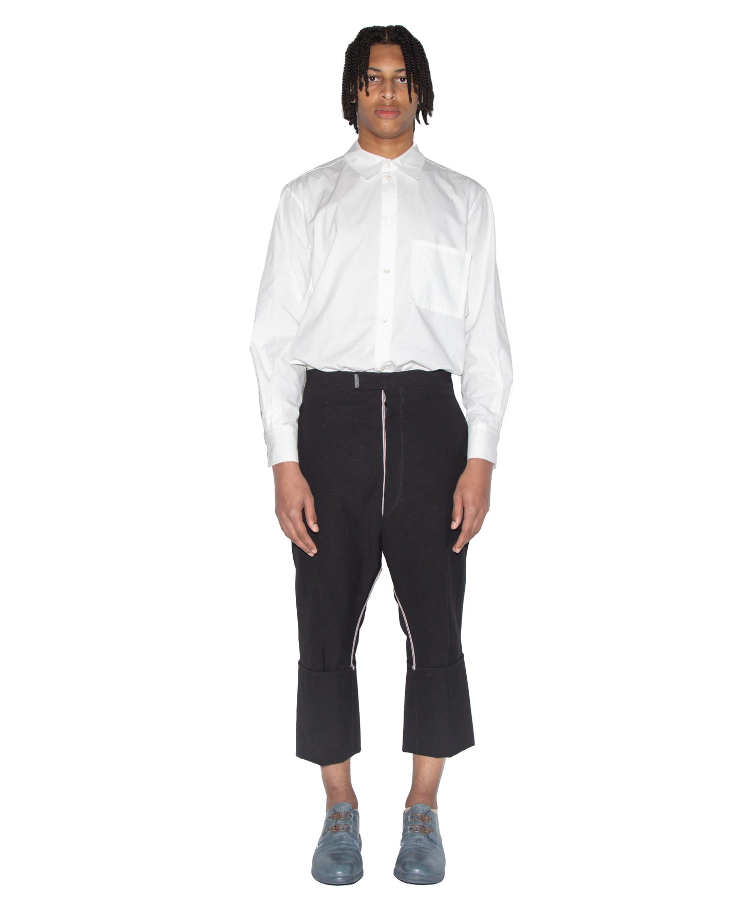 Self-Edged Long Crotch Ankle Trousers