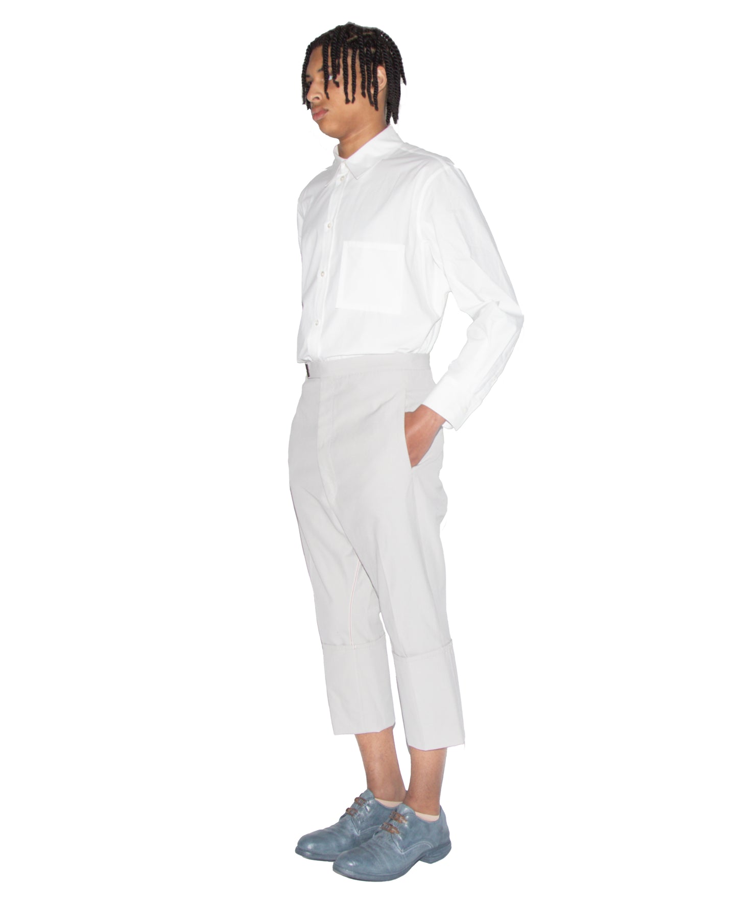 Self-Edged Long Crotch Ankle Trousers