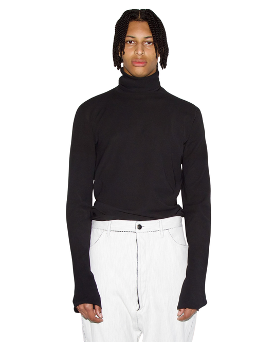 O.D. Reverse L. Sleeve Tube Neck Slant Shirt