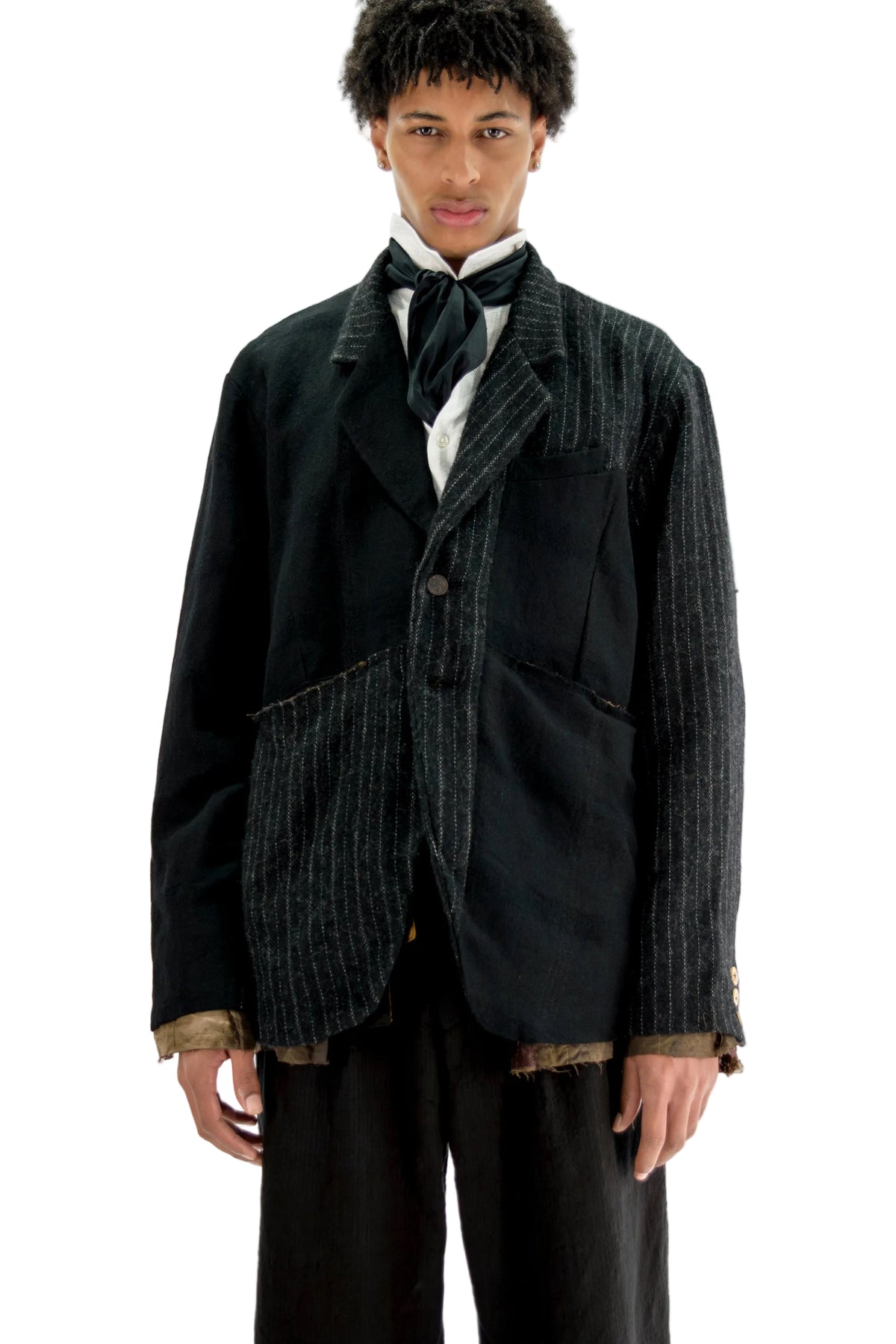Hand-Woven Raw-Edge Patchwork Jacket